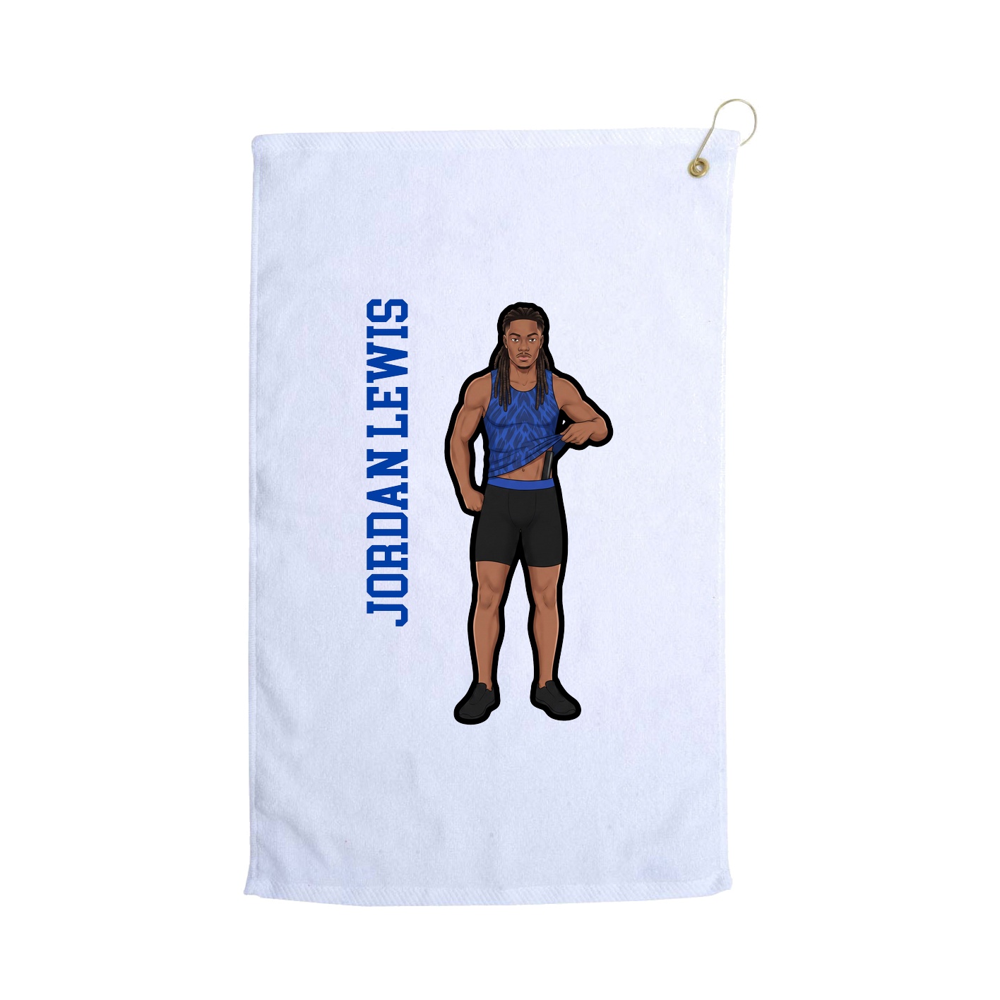 Golf Towel — Name Vertical in White