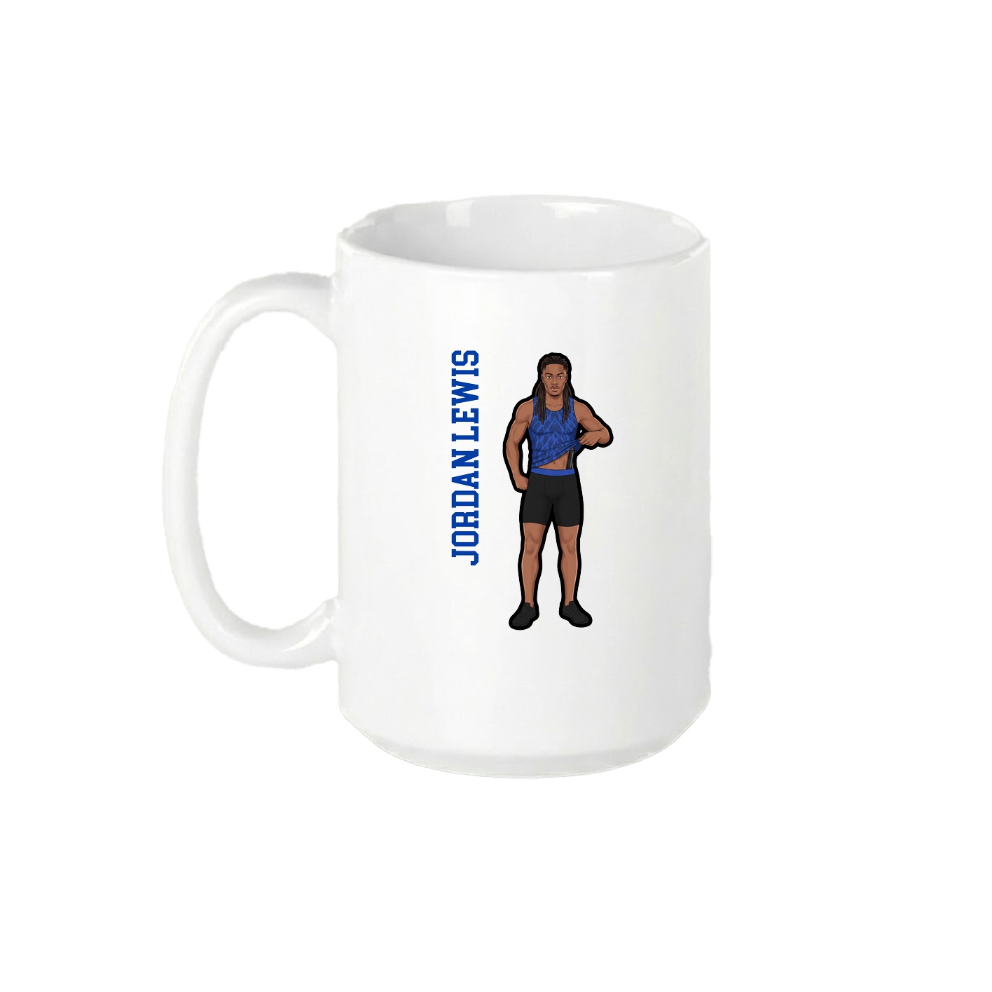 15oz Coffee Mug — Name Vertical in White