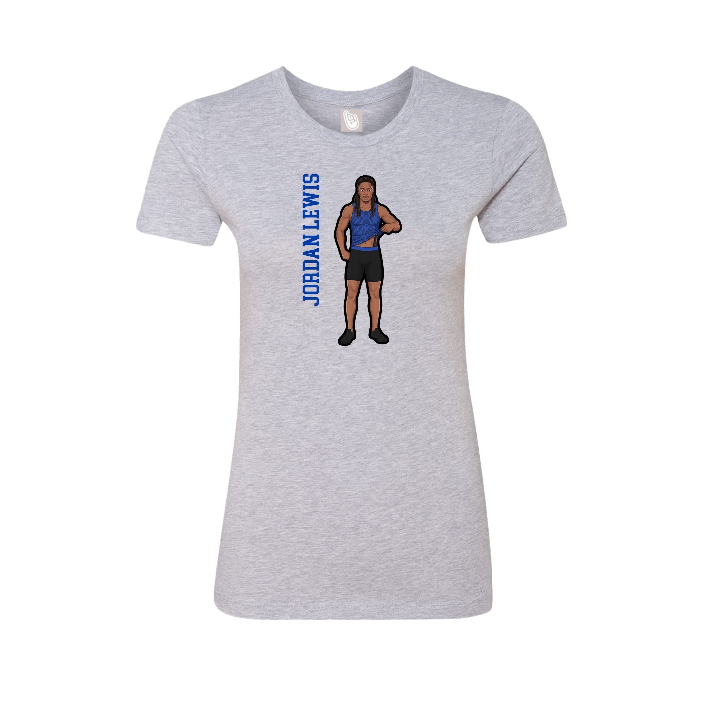 Womens Tee — Name Vertical in Grey