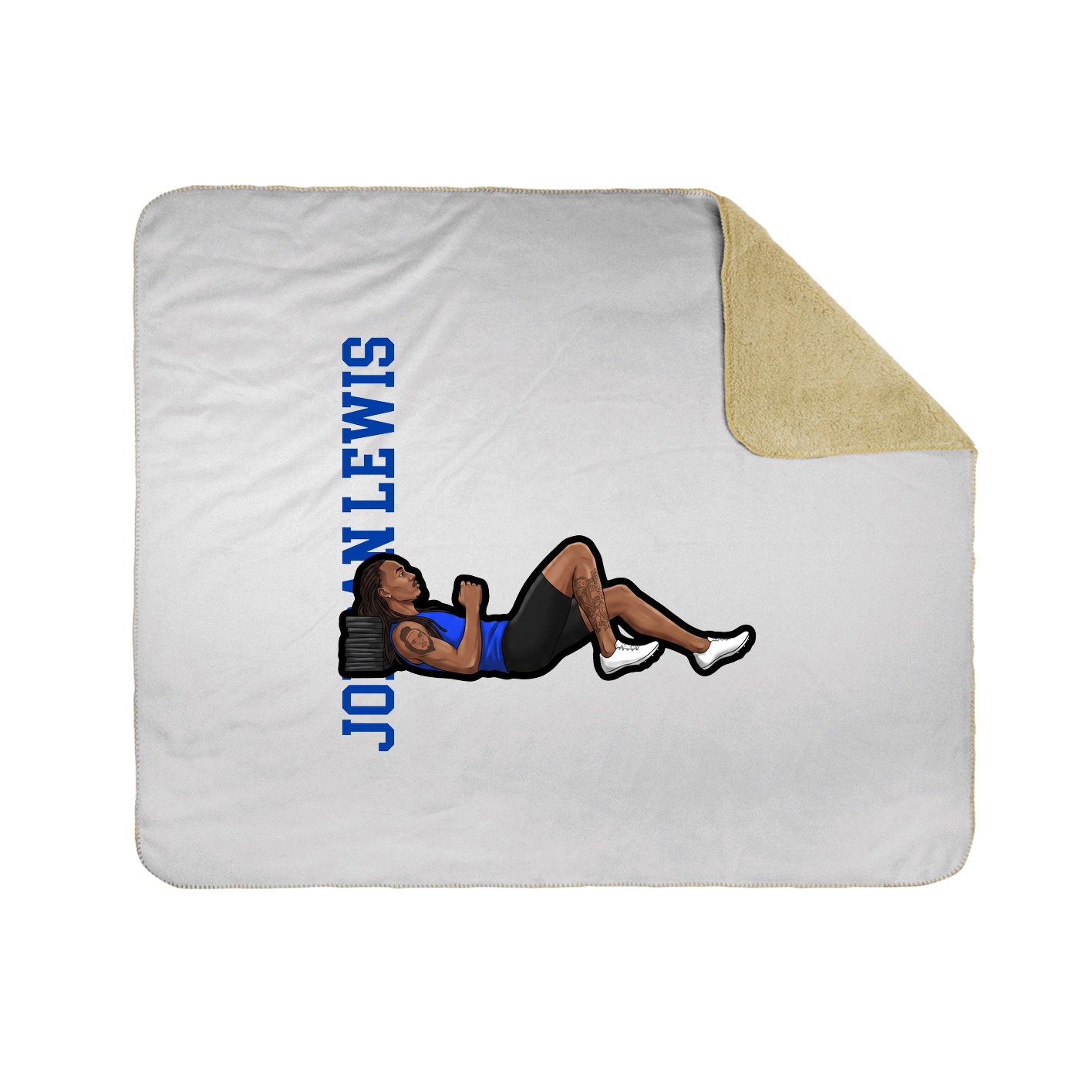 Throw Blanket — Name Vertical in White