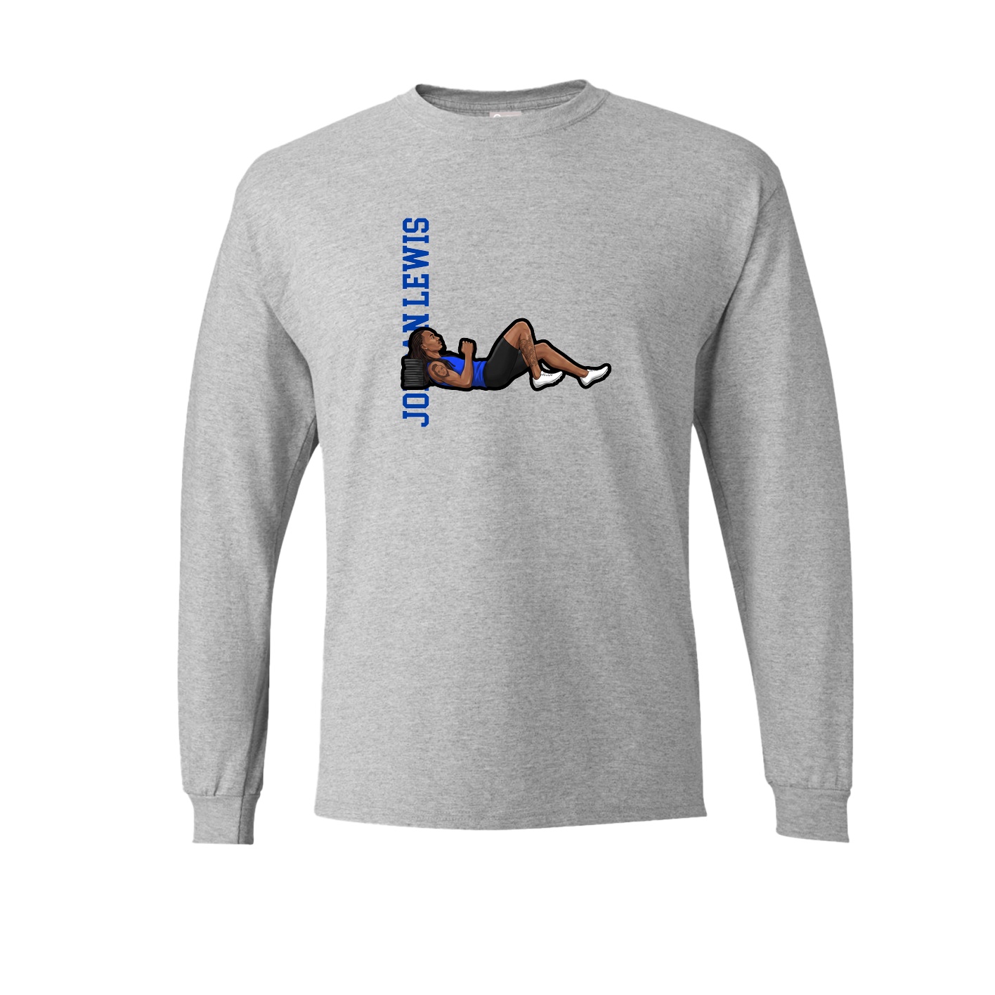 Long Sleeve Tee — Name Vertical in Grey