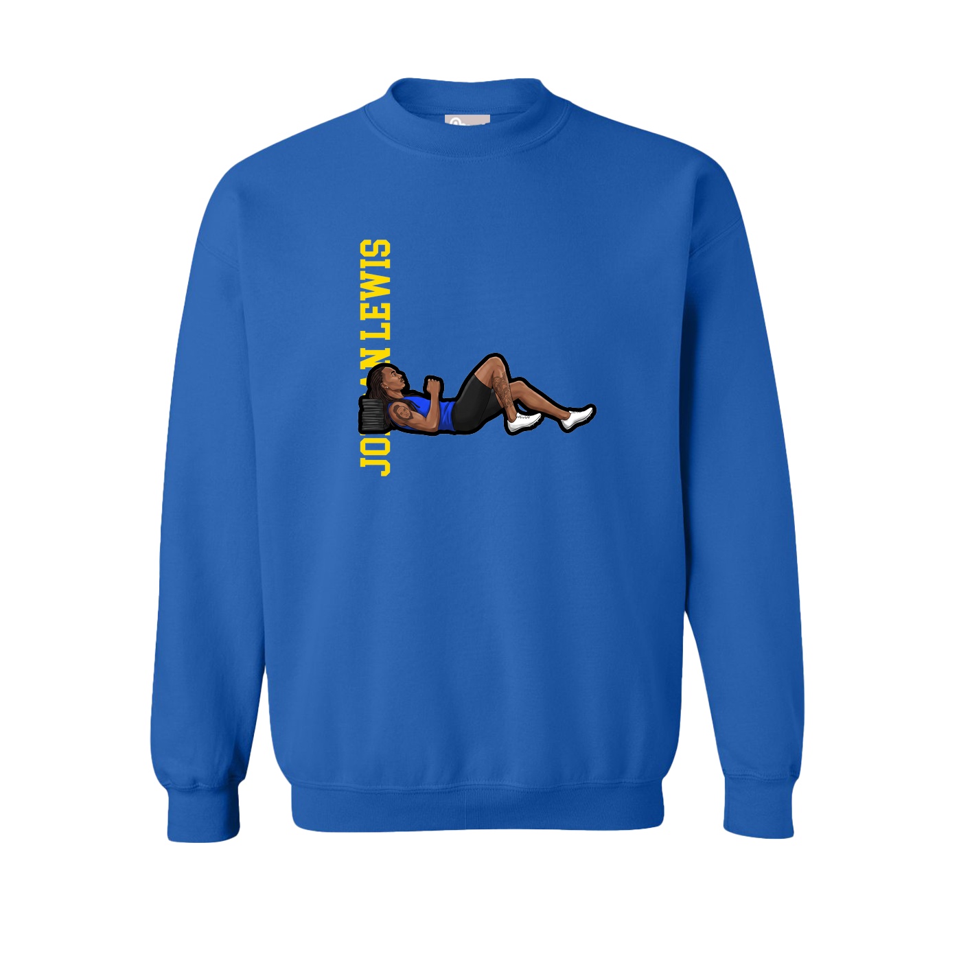 Fleece Crew — Name Vertical in Royal