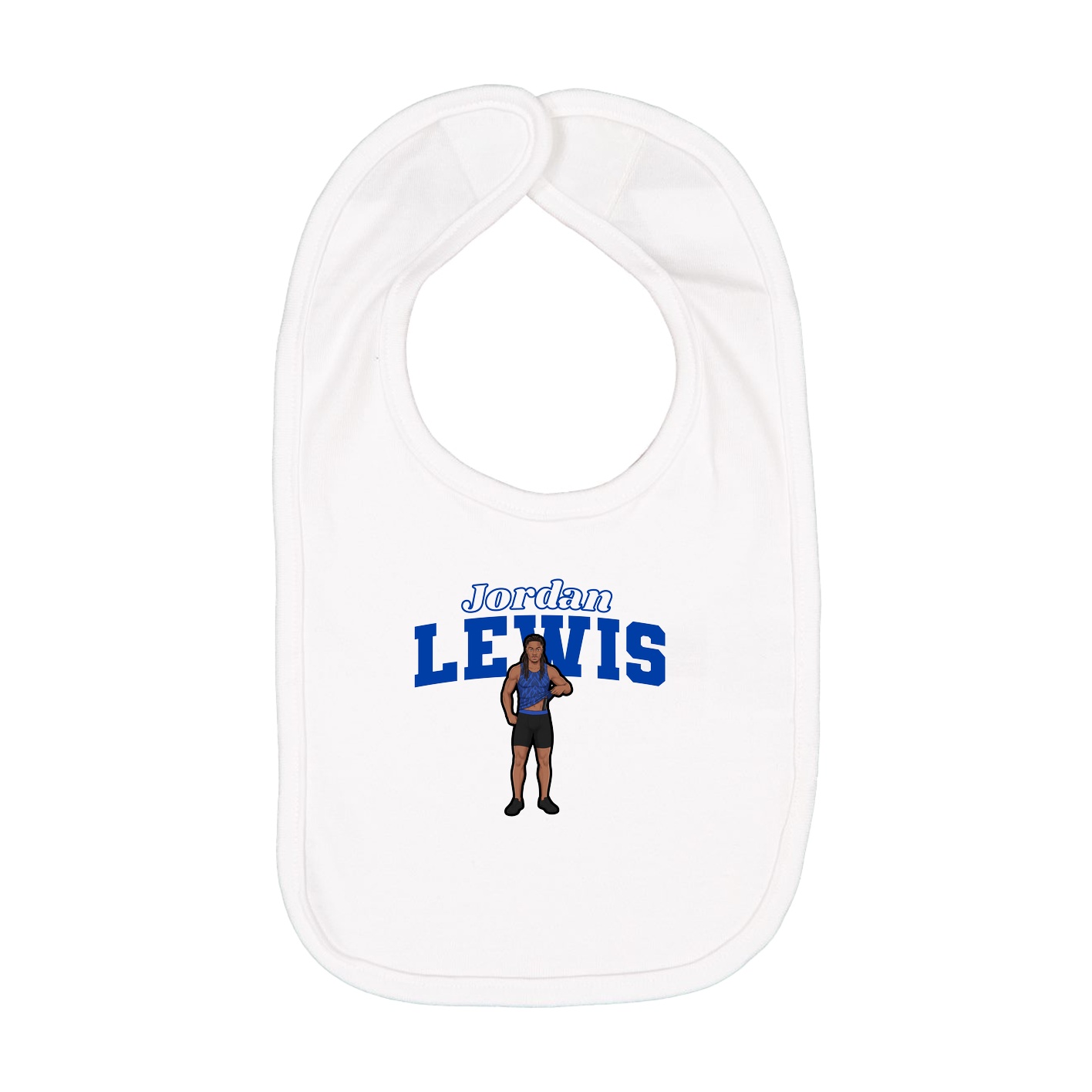 Infant Bib — Name Arch in White