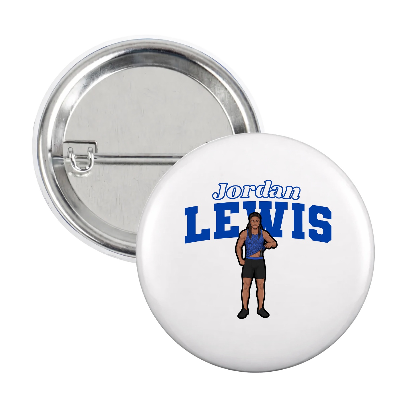 Game Day Button — Name Arch in White