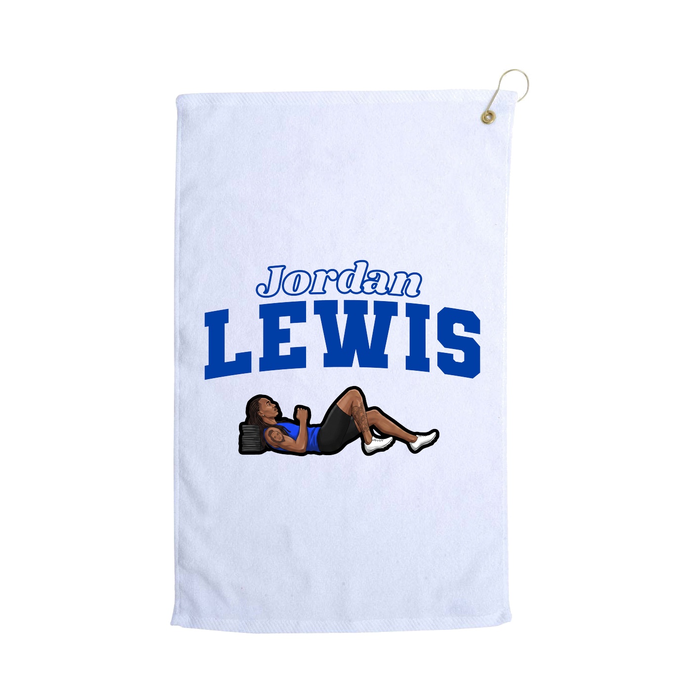 Golf Towel — Name Arch in White
