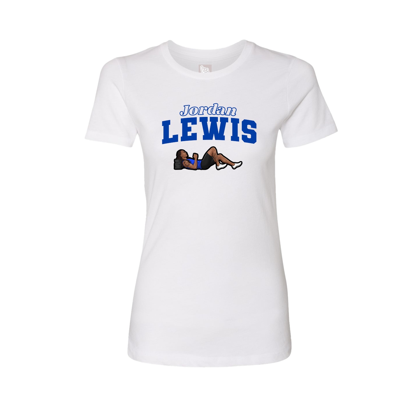 Womens Tee — Name Arch in White