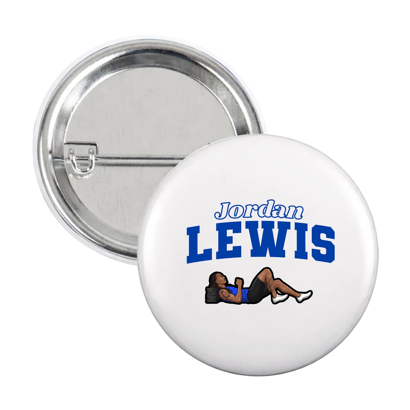 Game Day Button — Name Arch in White