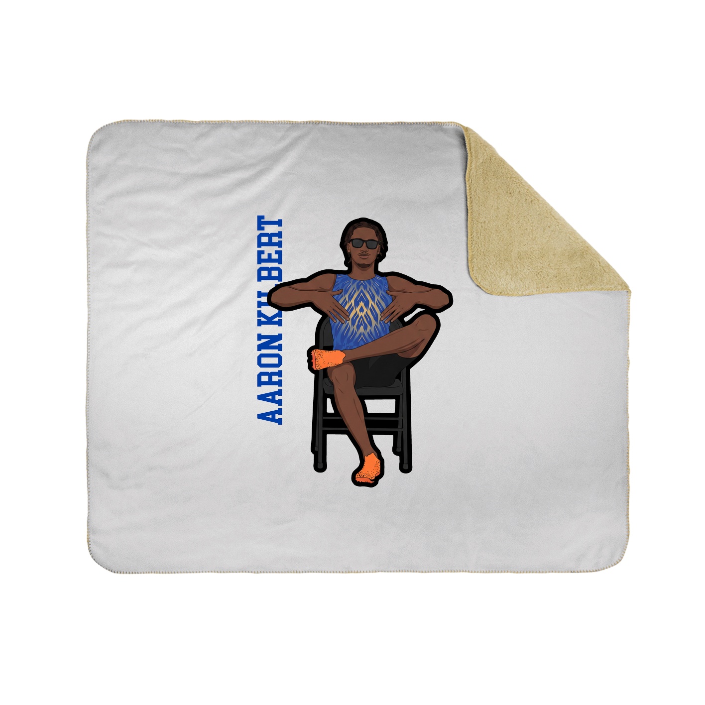 Throw Blanket — Name Vertical in White