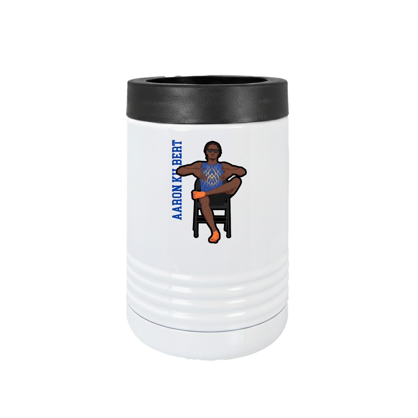 Beverage Holder — Name Vertical in White