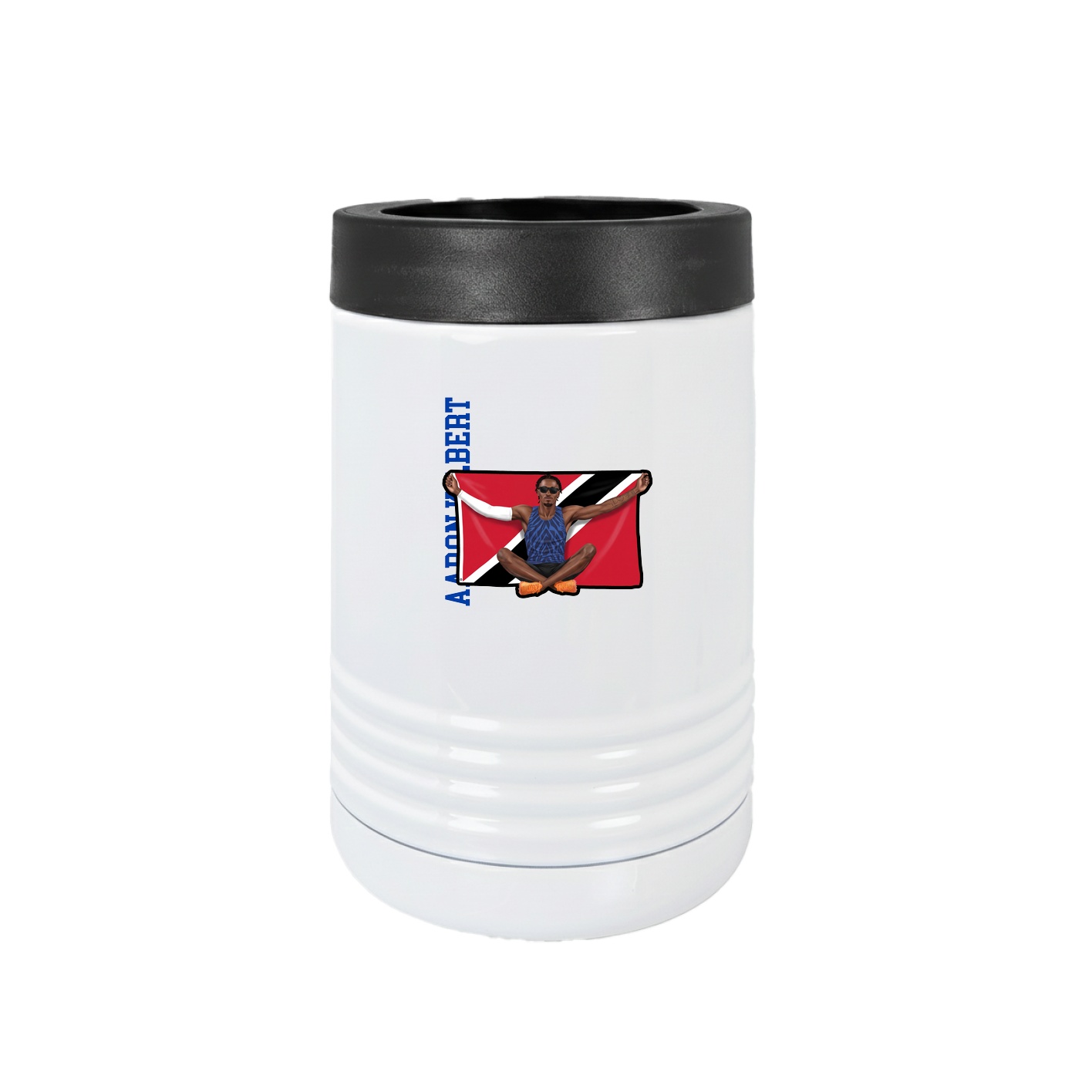 Beverage Holder — Name Vertical in White