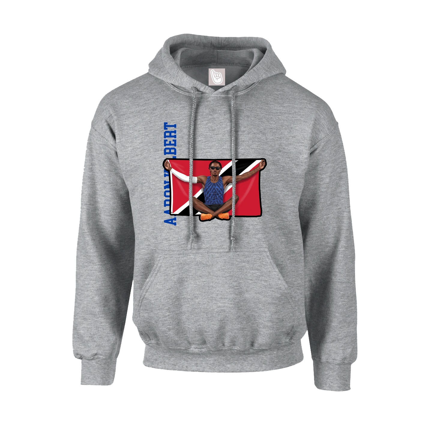 Youth Hoodie — Name Vertical in Grey