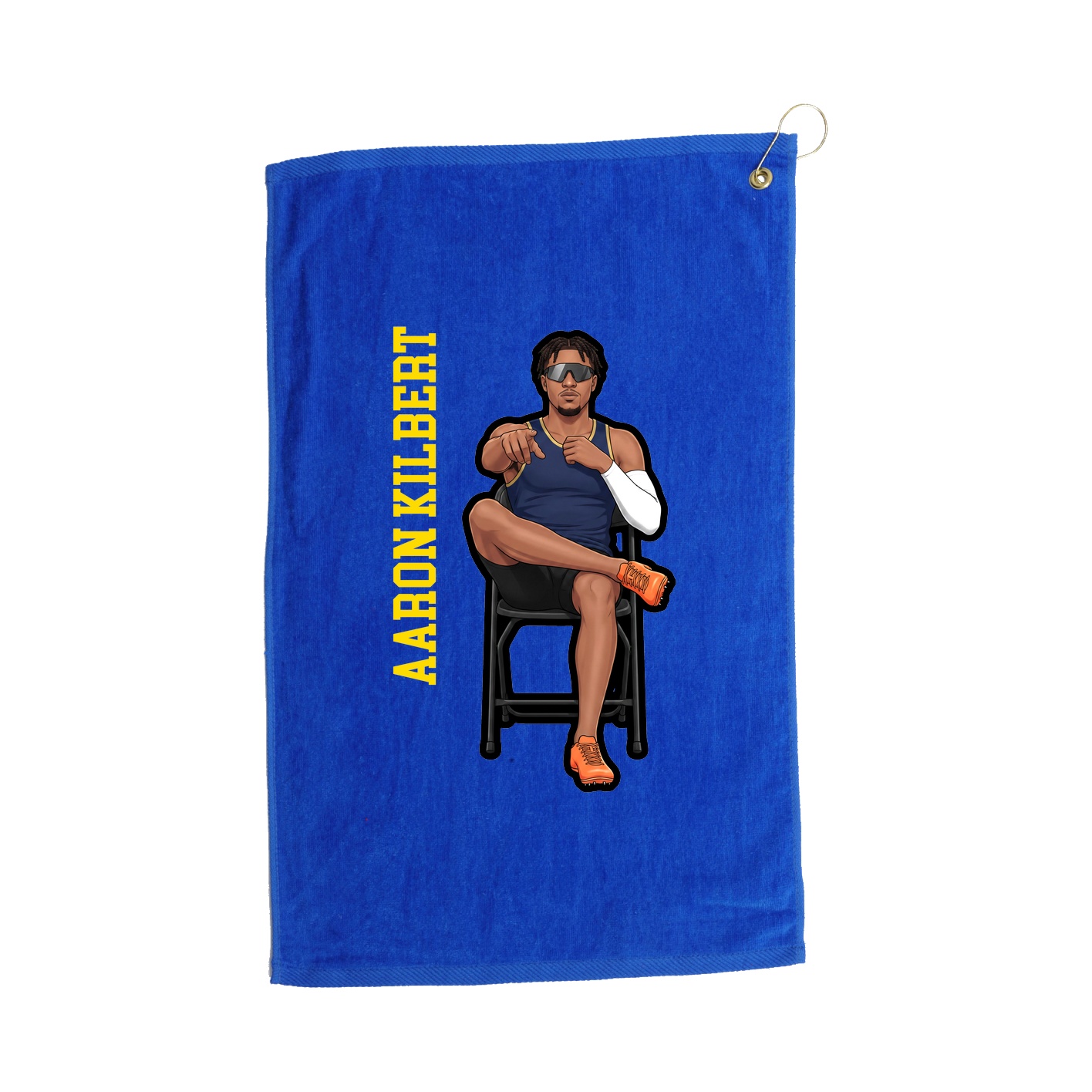 Golf Towel — Name Vertical in Royal