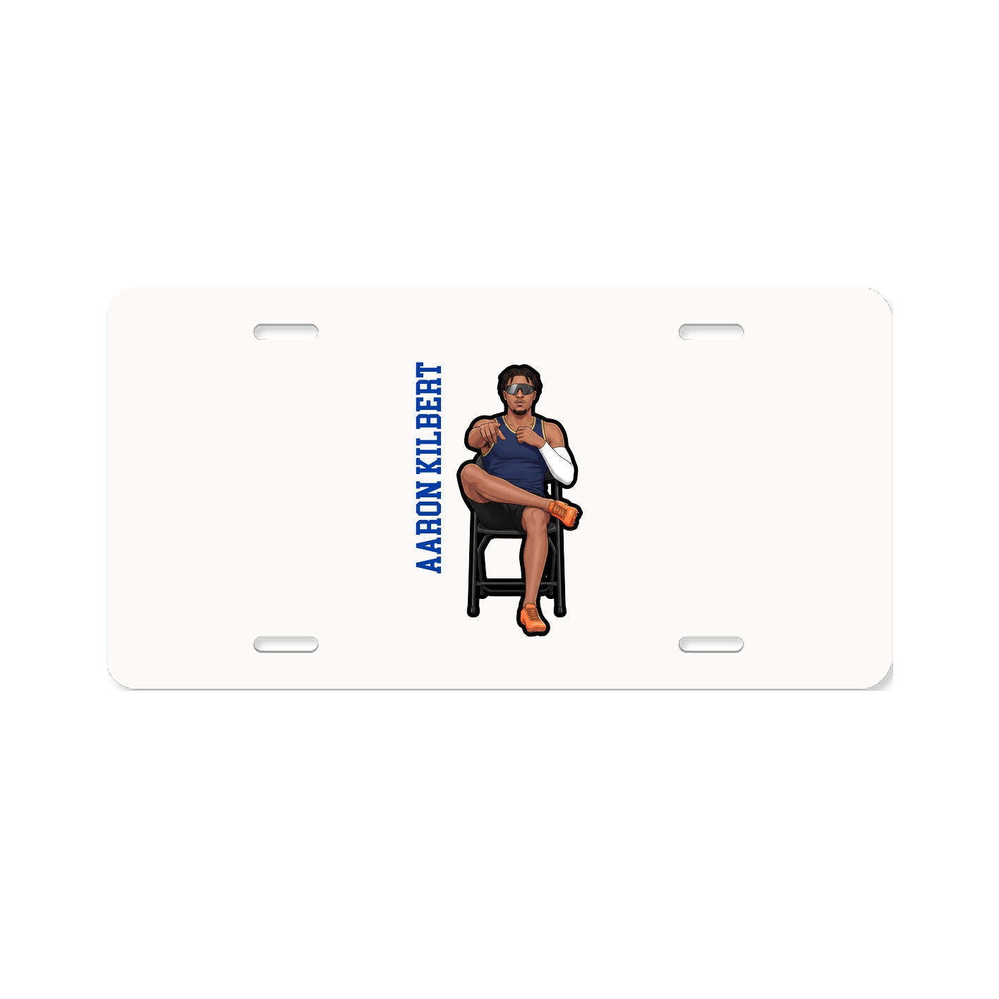 License Plate — Name Vertical in Classic