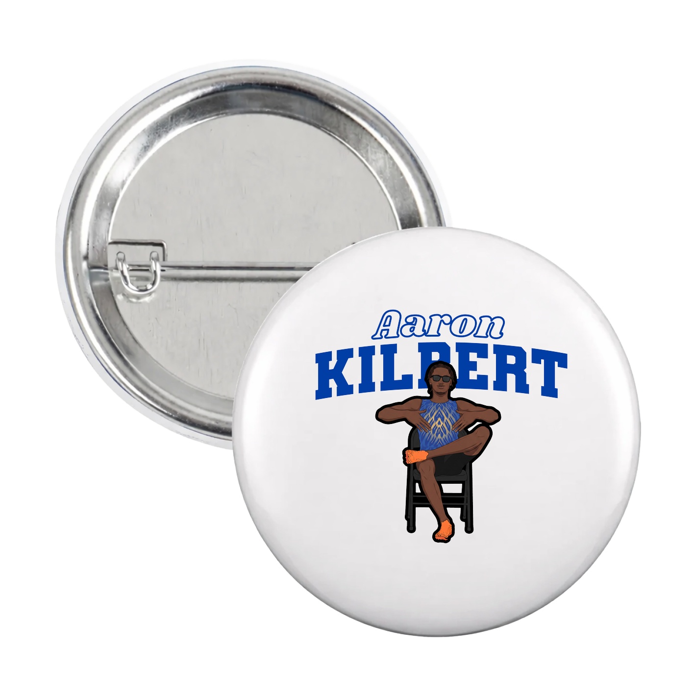 Game Day Button — Name Arch in White