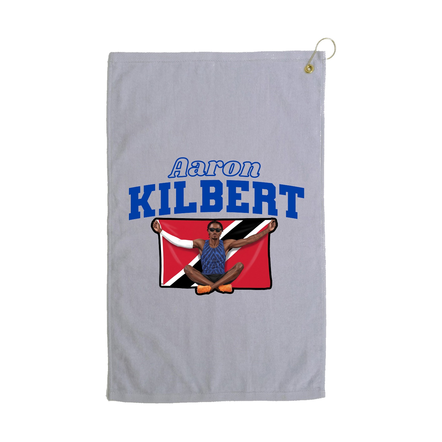 Golf Towel — Name Arch in Grey