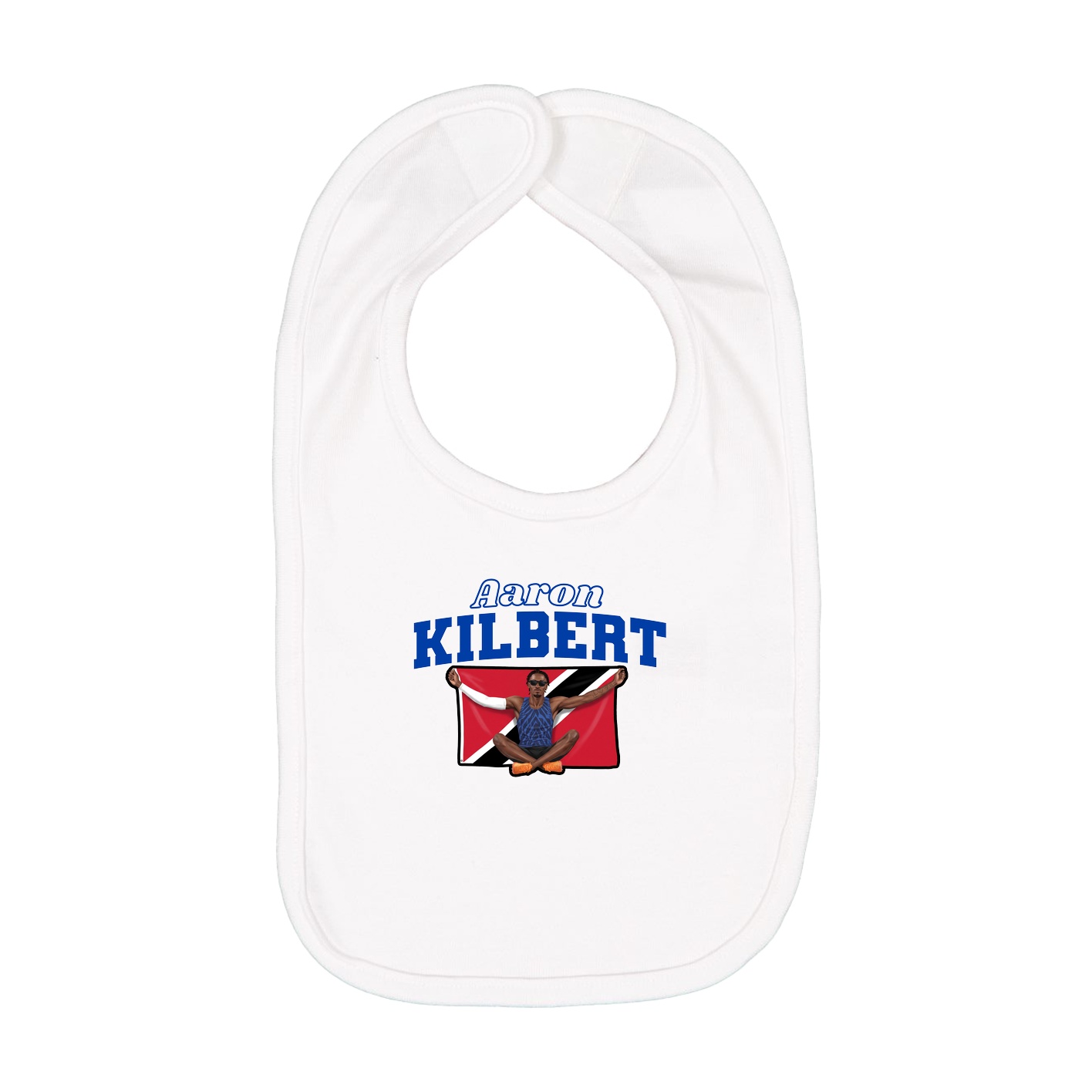 Infant Bib — Name Arch in White