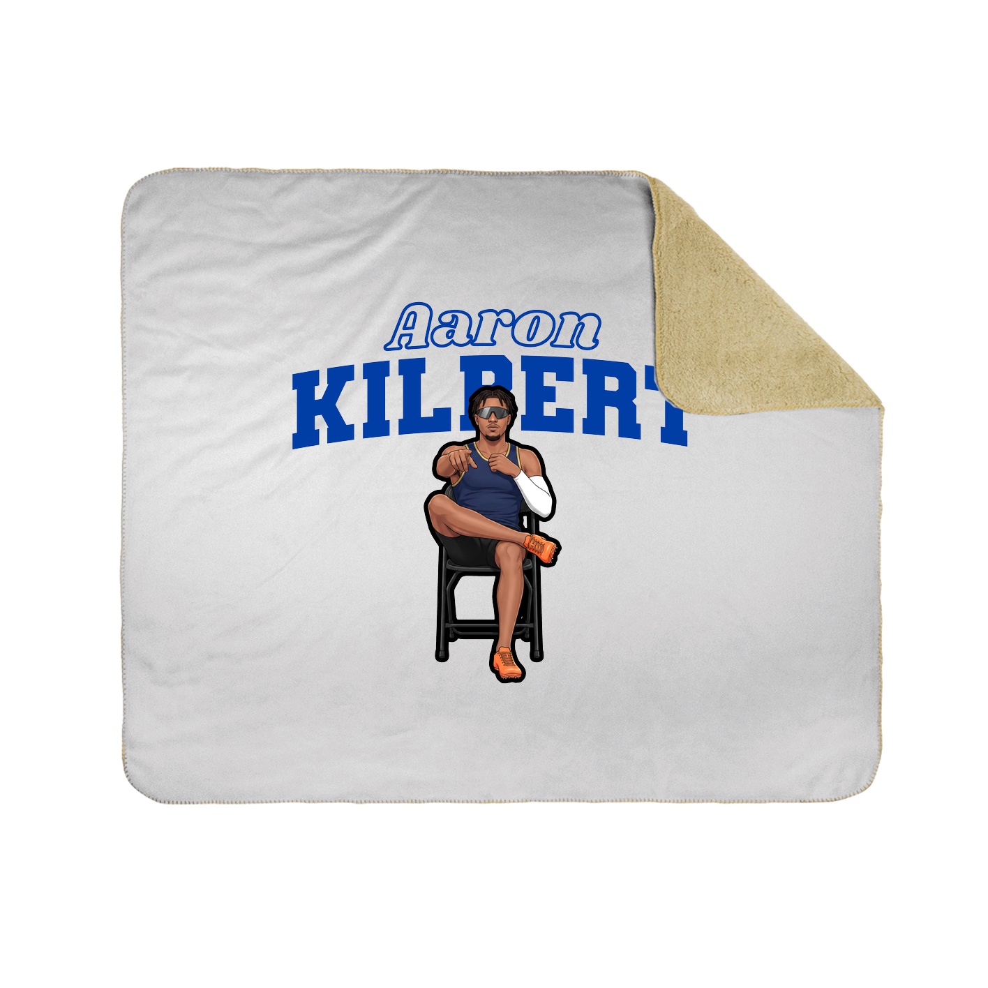 Throw Blanket — Name Arch in White