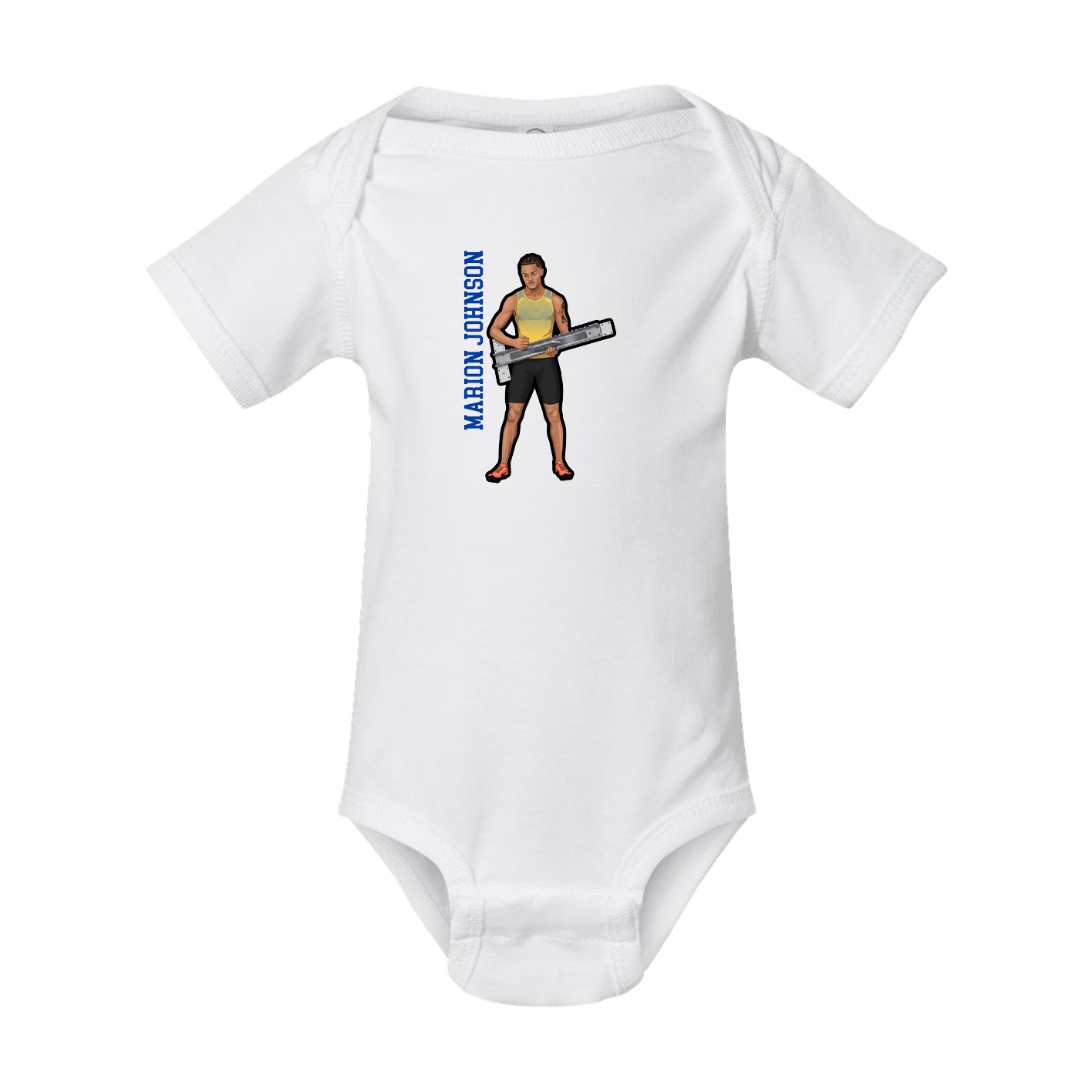Baby Onesie — Name Vertical in White