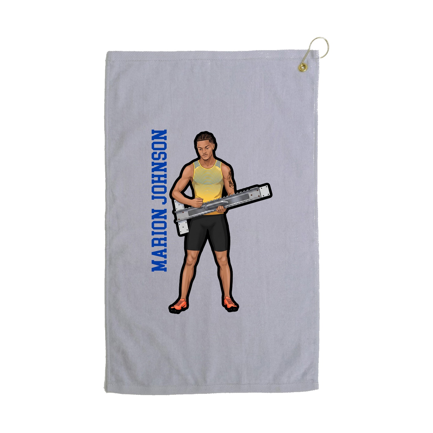 Golf Towel — Name Vertical in Grey