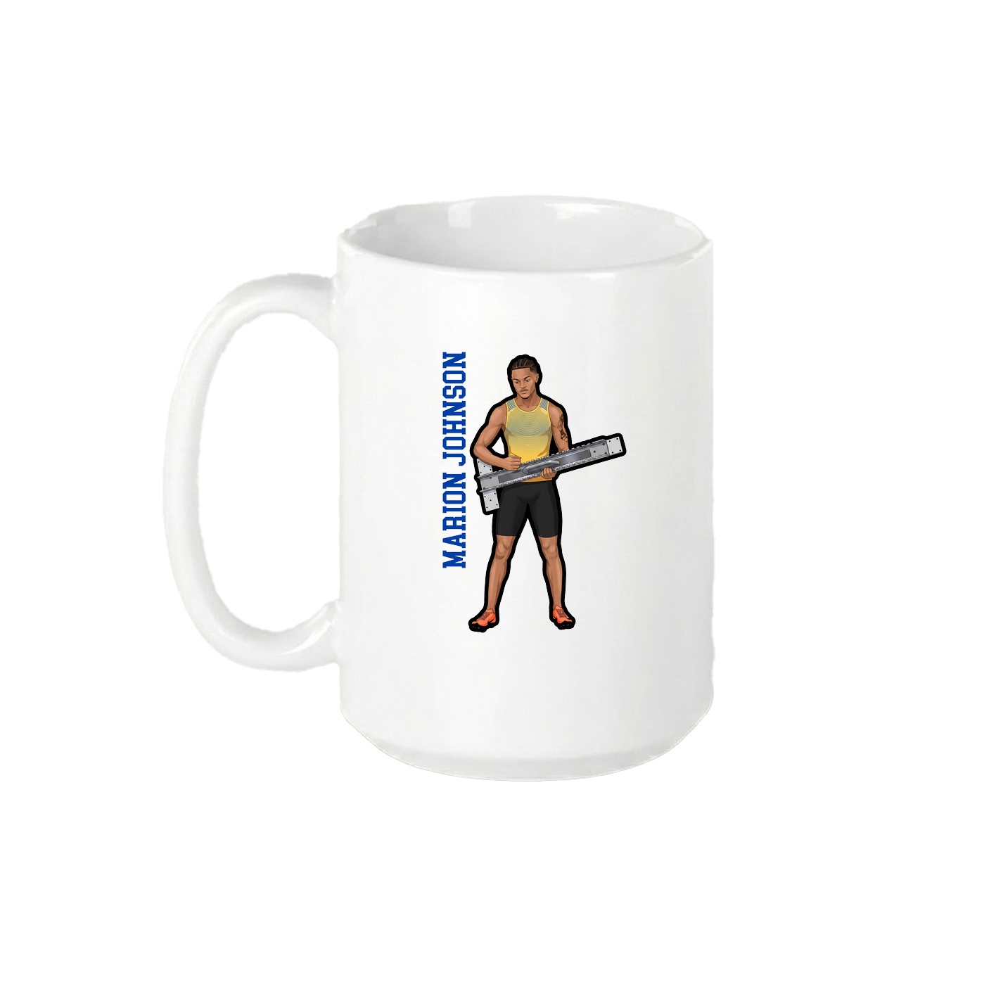 15oz Coffee Mug — Name Vertical in White