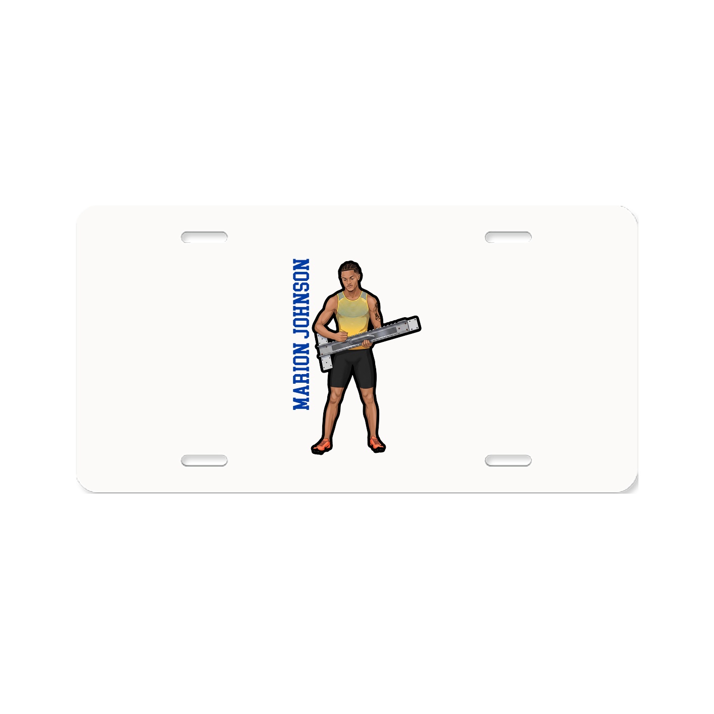 License Plate — Name Vertical in Classic
