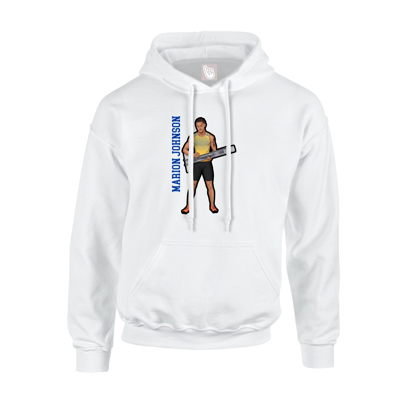 Youth Hoodie — Name Vertical in White