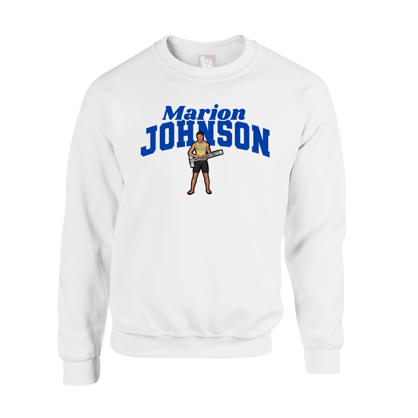 Fleece Crew — Signature Arch in White