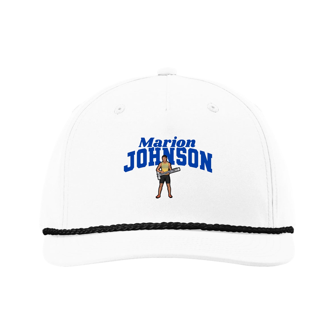 Five-Panel Classic Rope Cap — Signature Arch in White