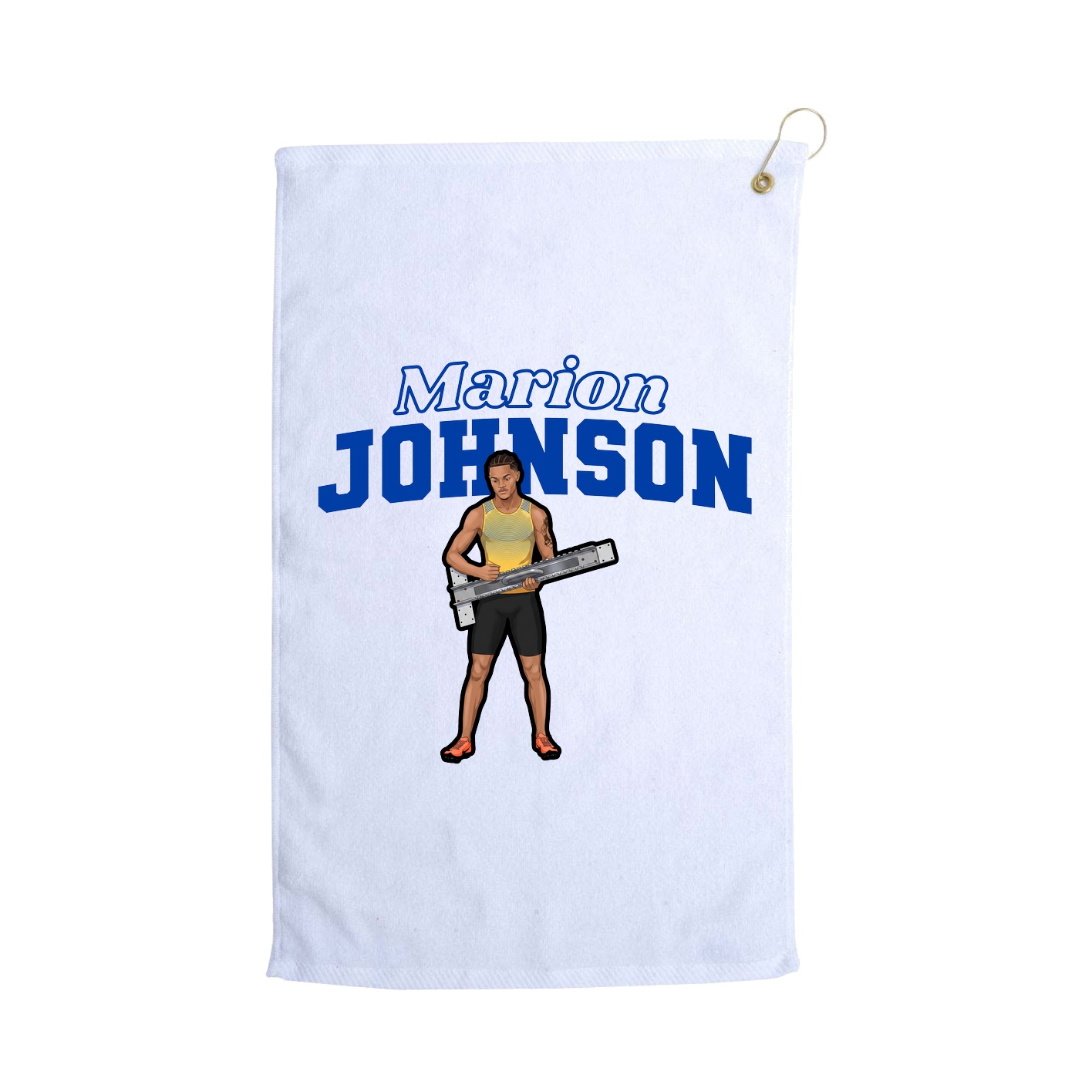 Golf Towel — Name Arch in White