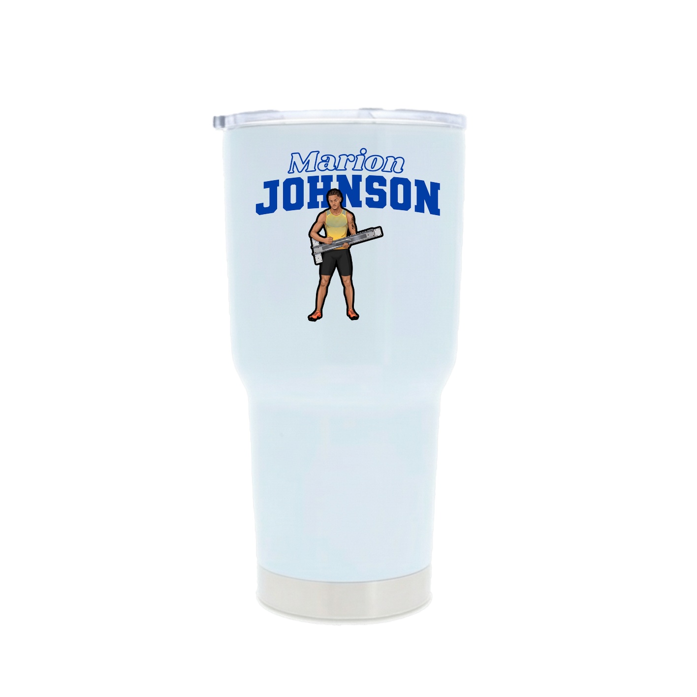 30oz Stainless Steel Tumbler — Name Arch in White
