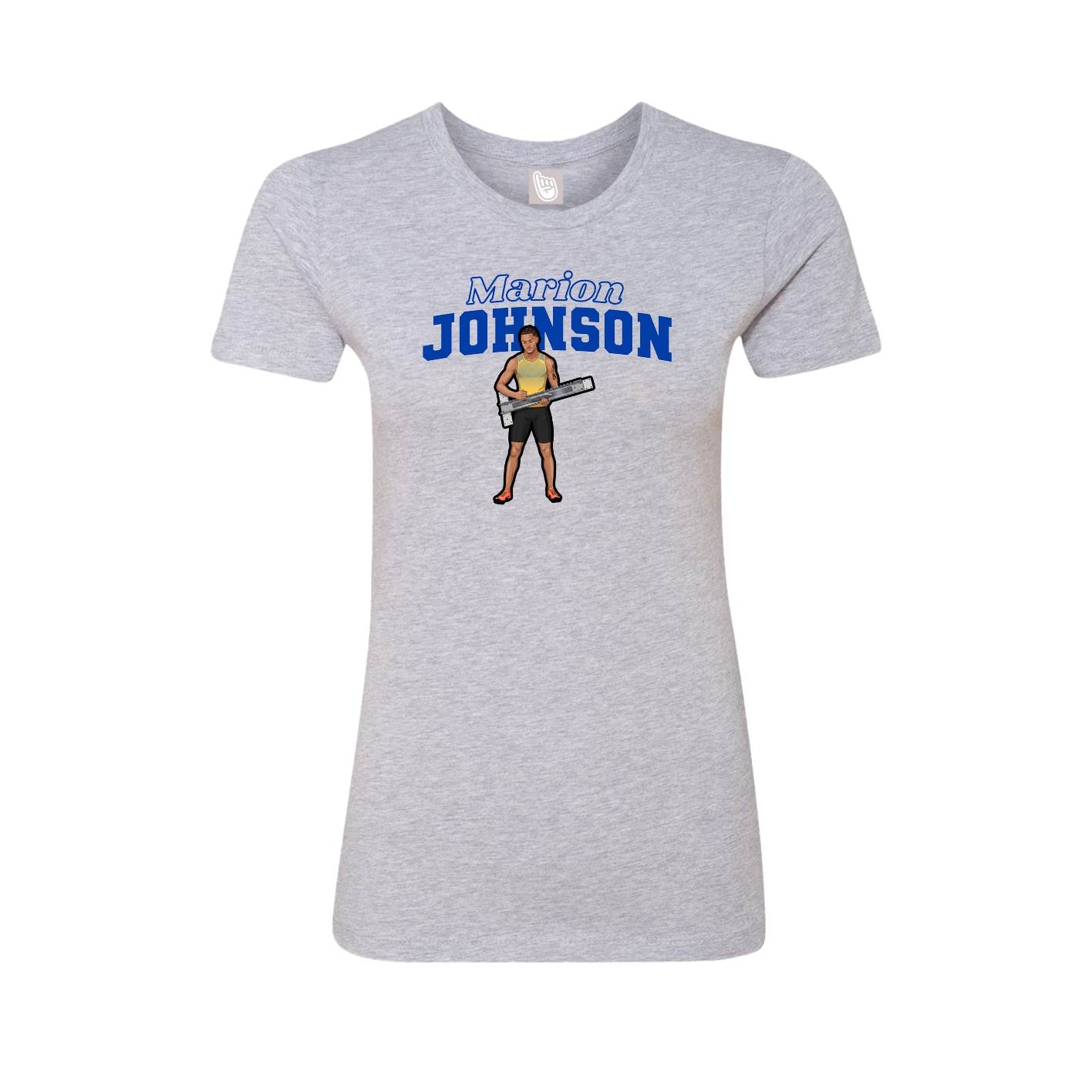 Fitted Women's Tee — Name Arch in Grey