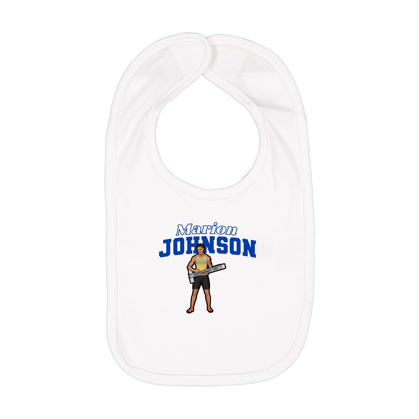 Infant Bib — Name Arch in White