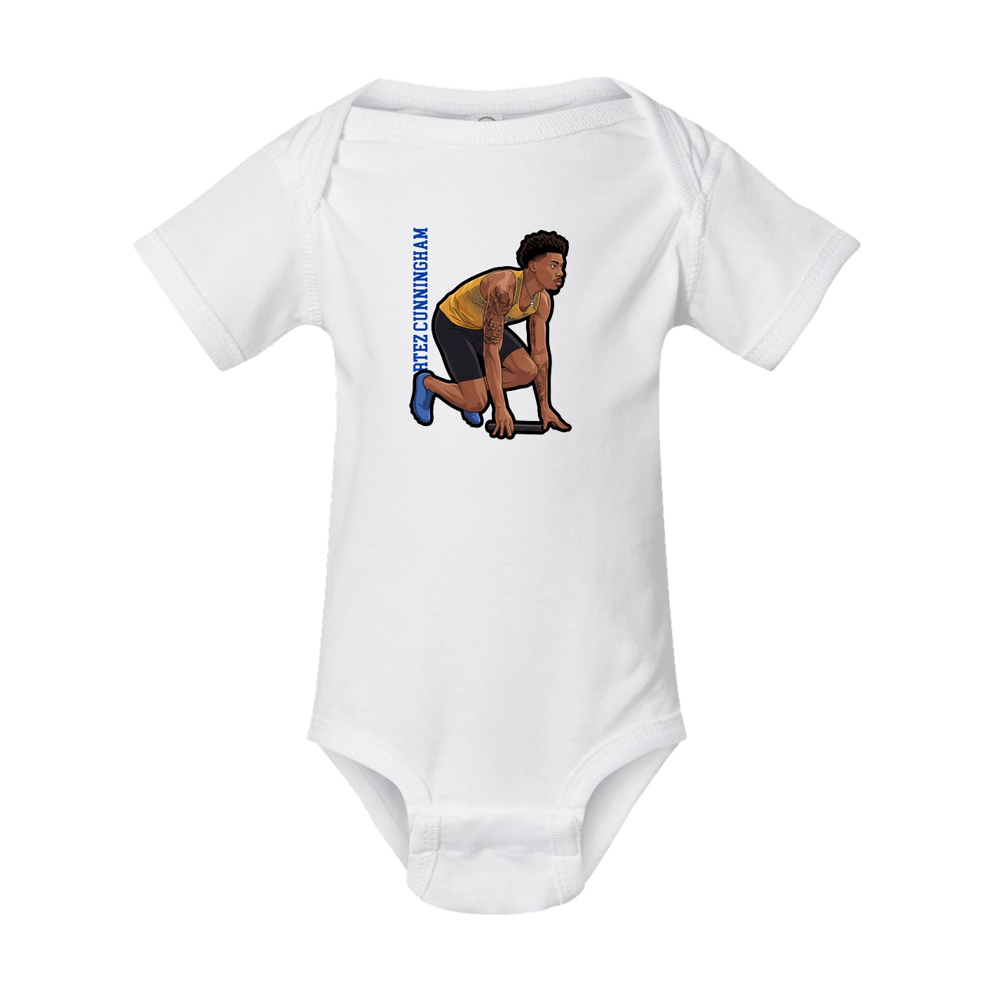 Baby Onesie — Name Vertical in White