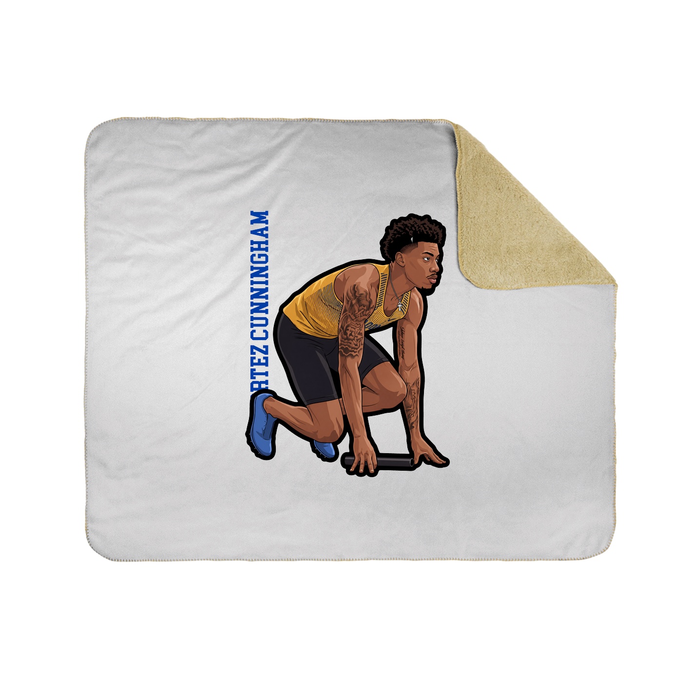 Throw Blanket — Name Vertical in White