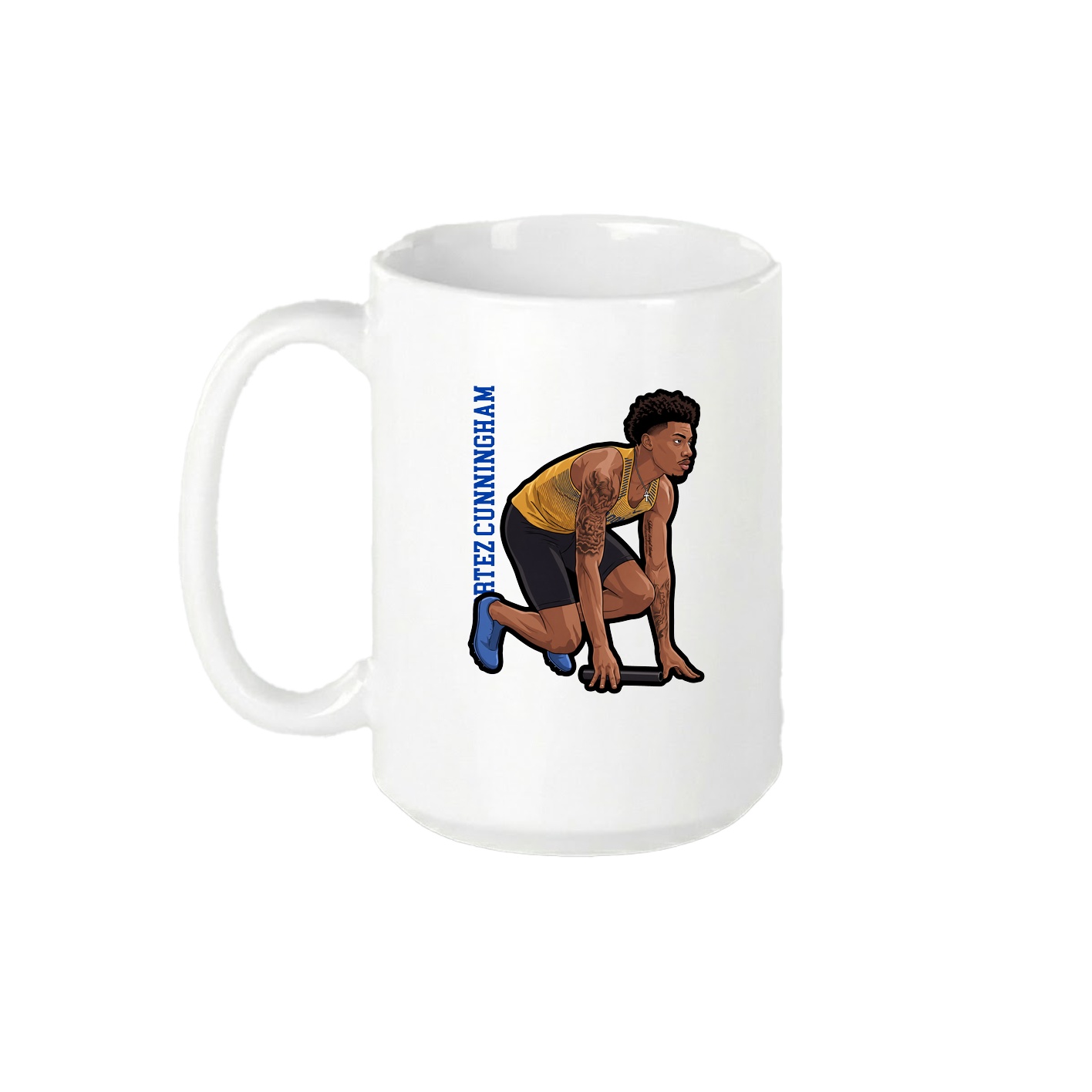 15oz Coffee Mug — Name Vertical in White