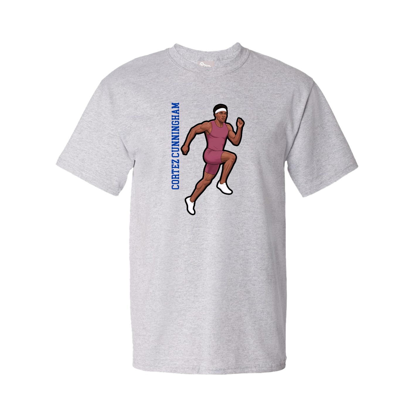 Youth Tee — Name Vertical in Grey