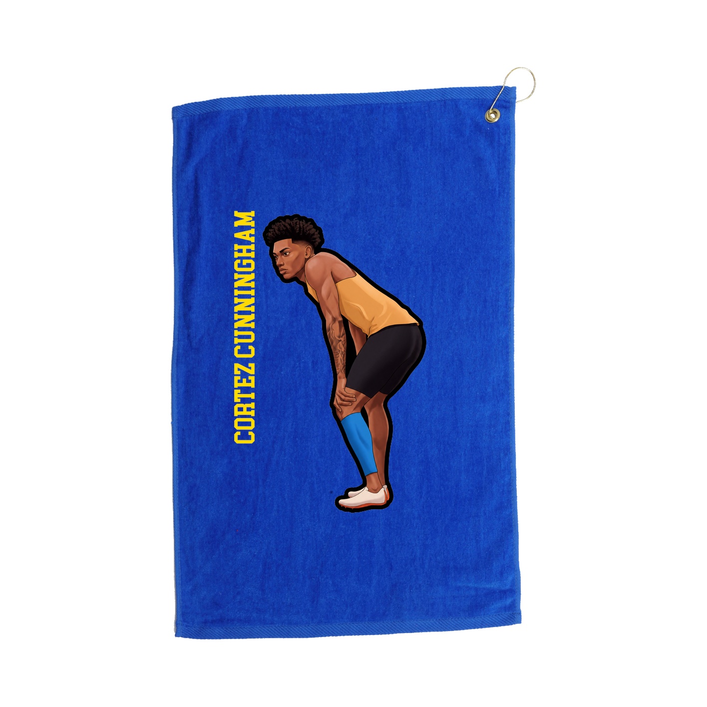 Golf Towel — Name Vertical in Royal