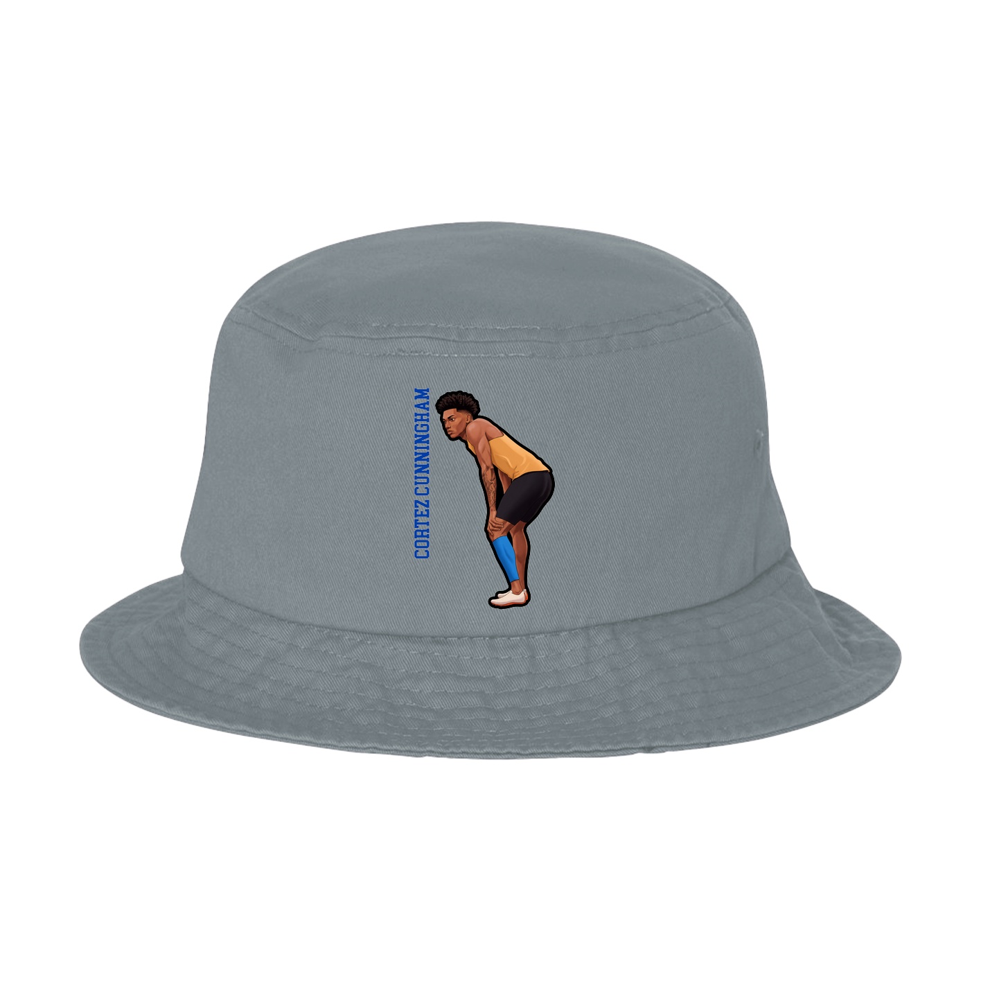 Bucket Cap — Name Vertical in Grey