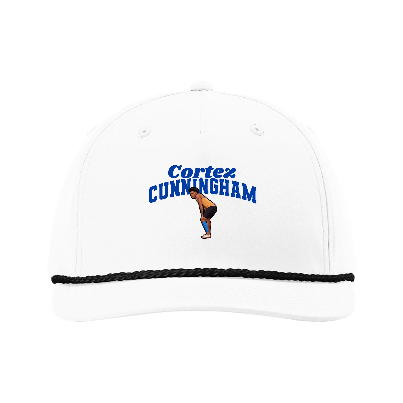 Five-Panel Classic Rope Cap — Signature Arch in White