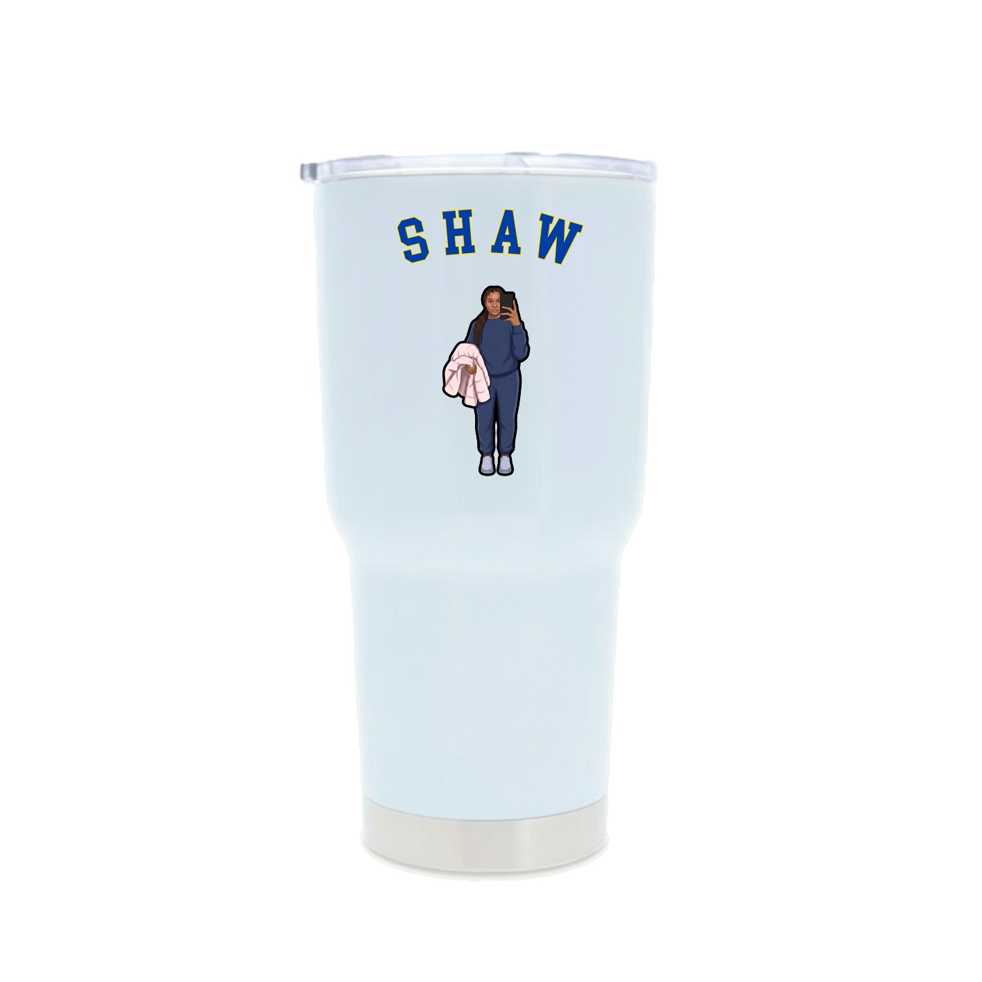 30oz Stainless Steel Tumbler — Shirsey Arch in White
