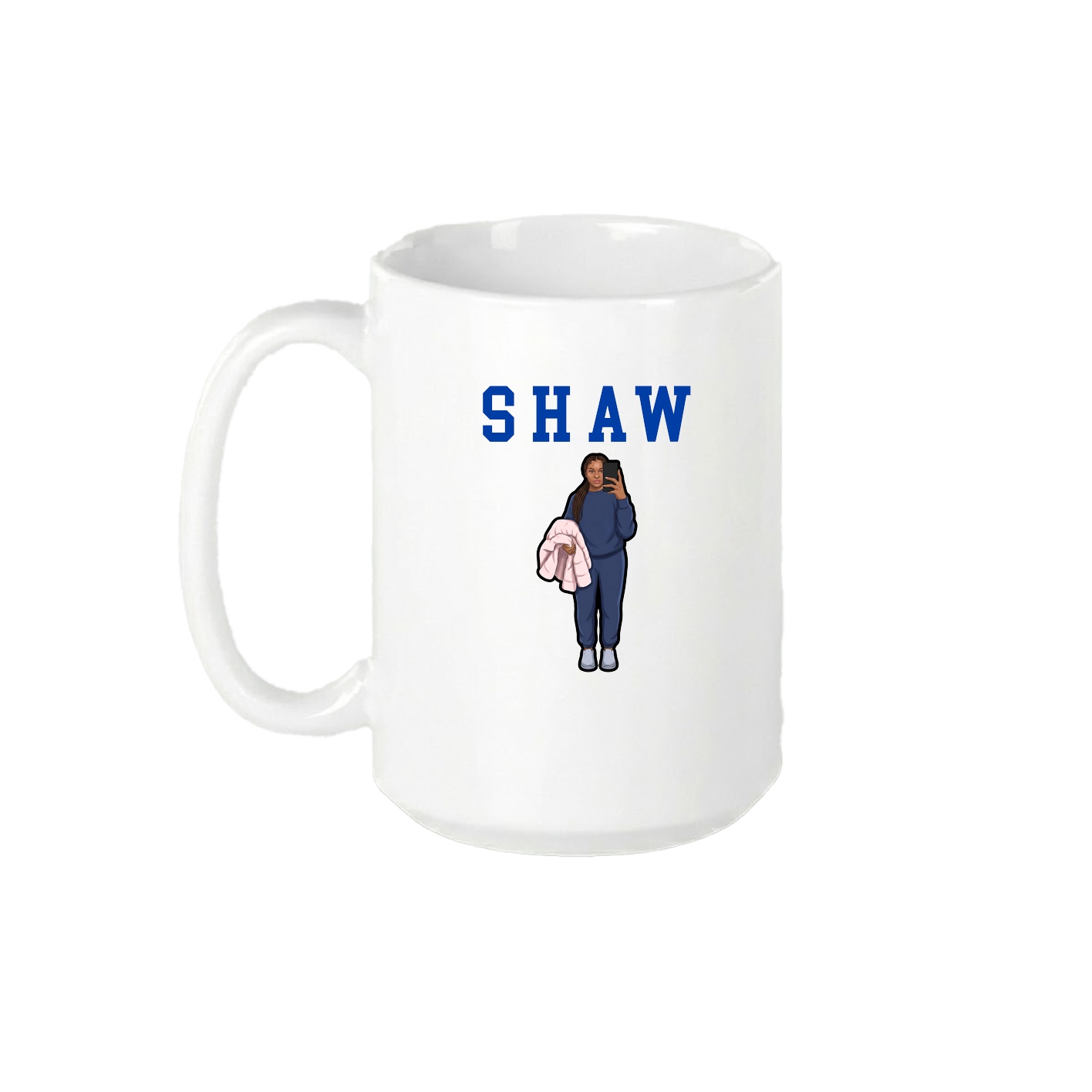 15oz Coffee Mug — Shirsey in White