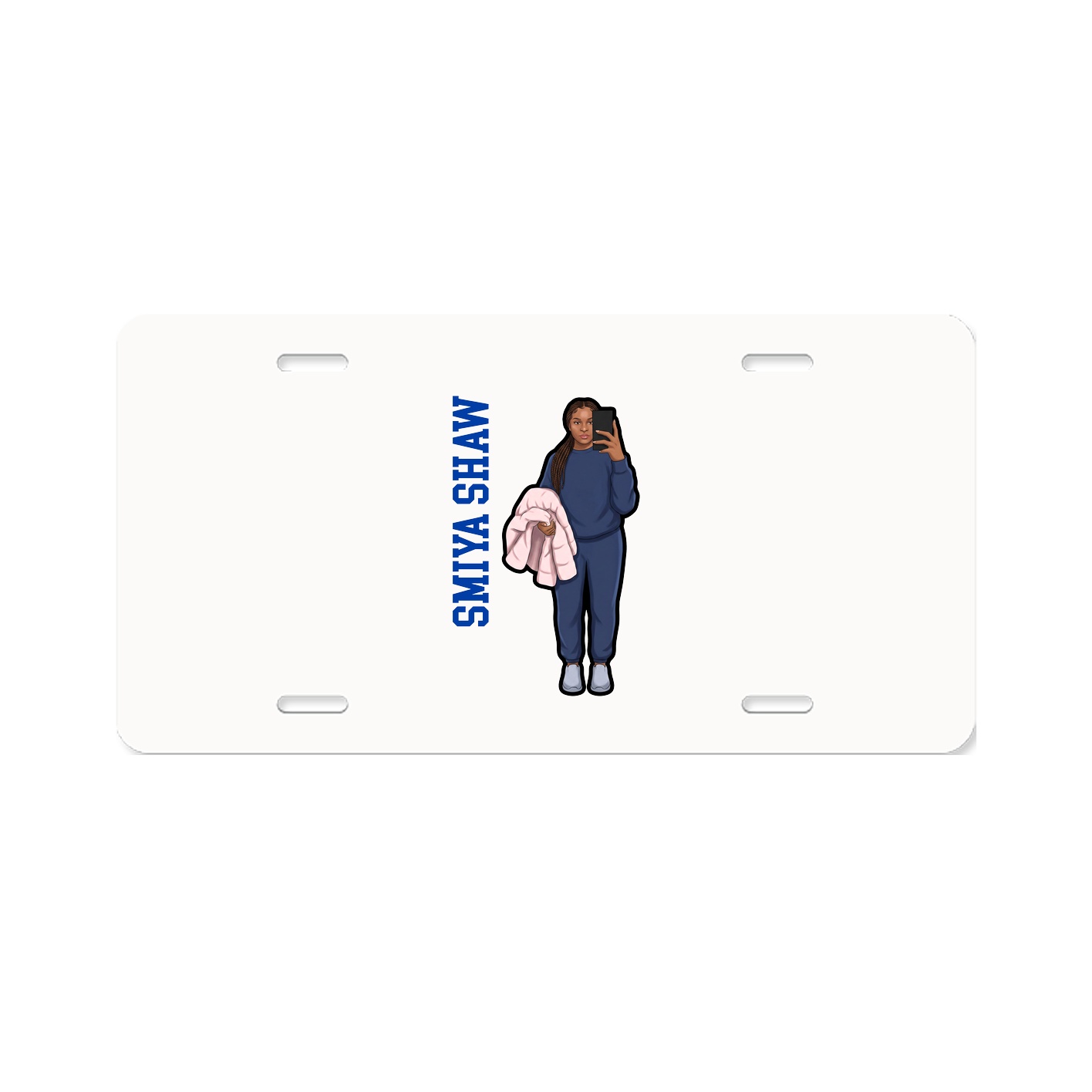 License Plate — Name Vertical in Classic