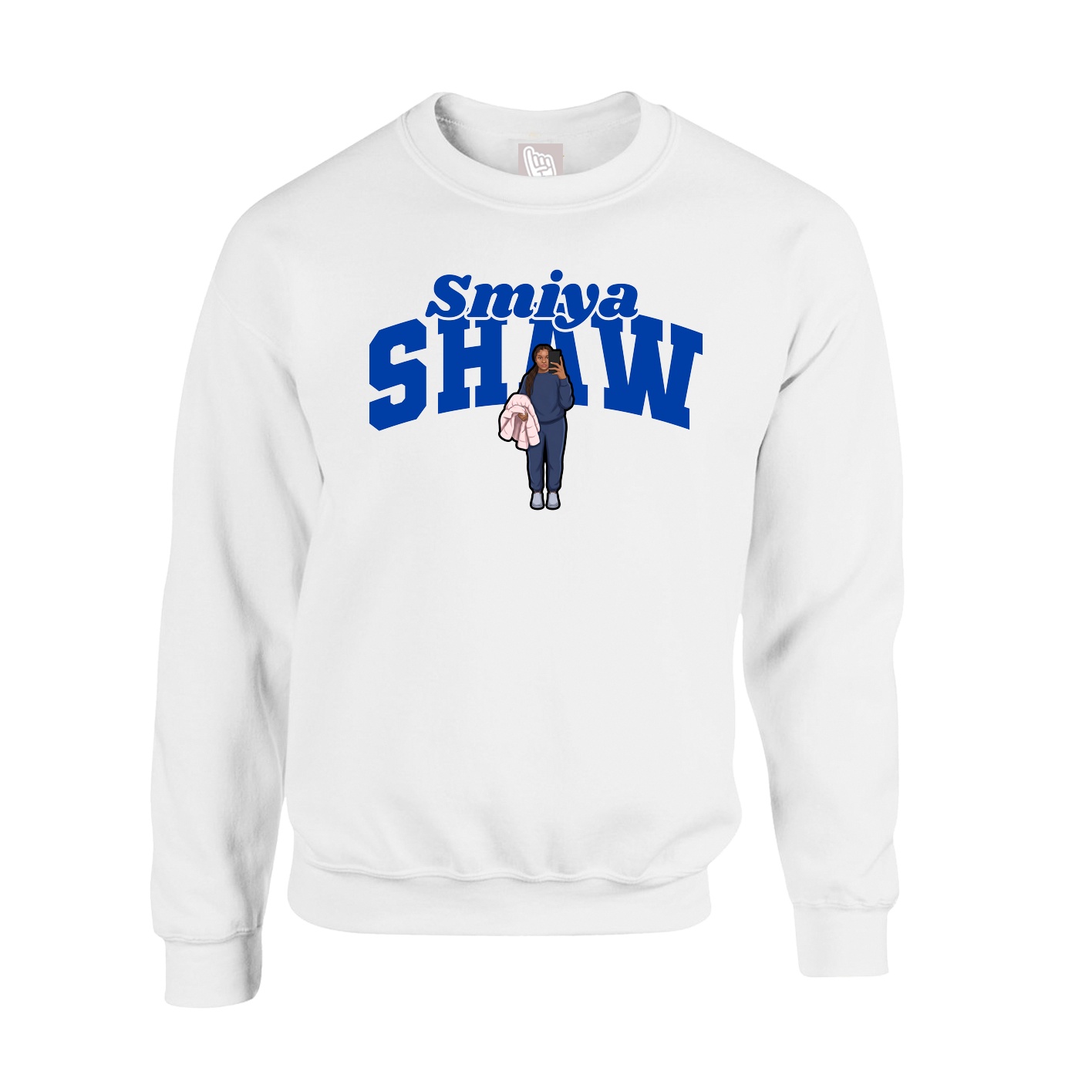 Fleece Crew — Signature Arch in White