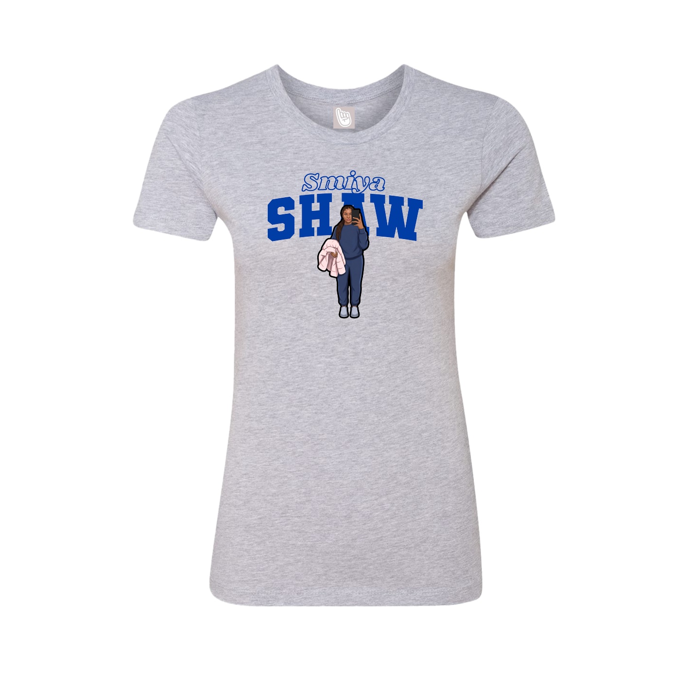 Womens Tee — Name Arch in Grey