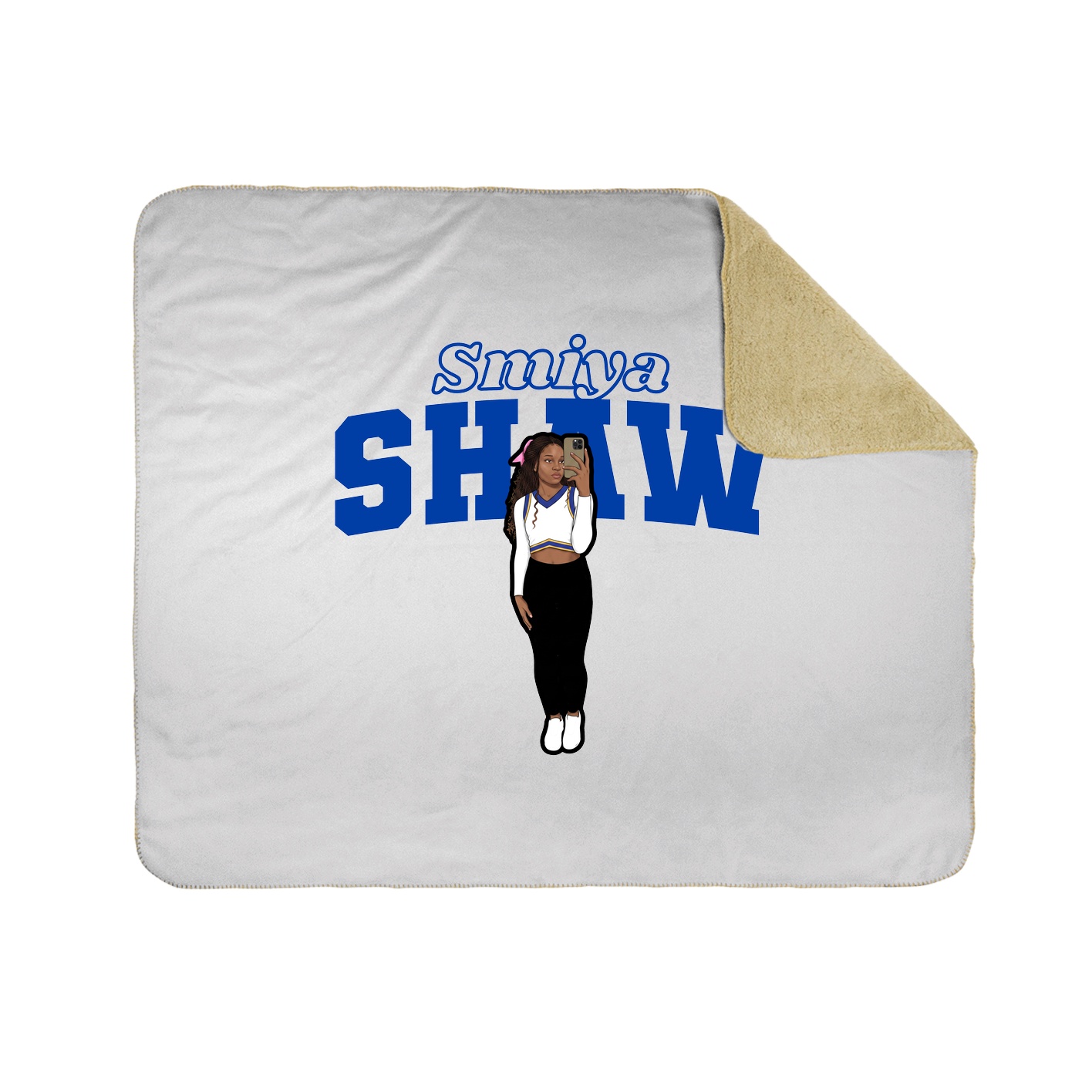 Throw Blanket — Name Arch in White
