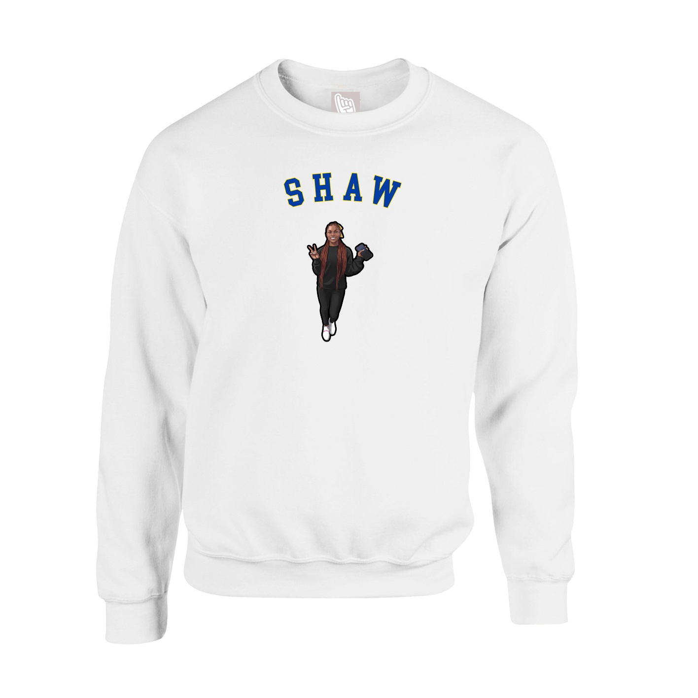 Fleece Crew — Shirsey Arch in White