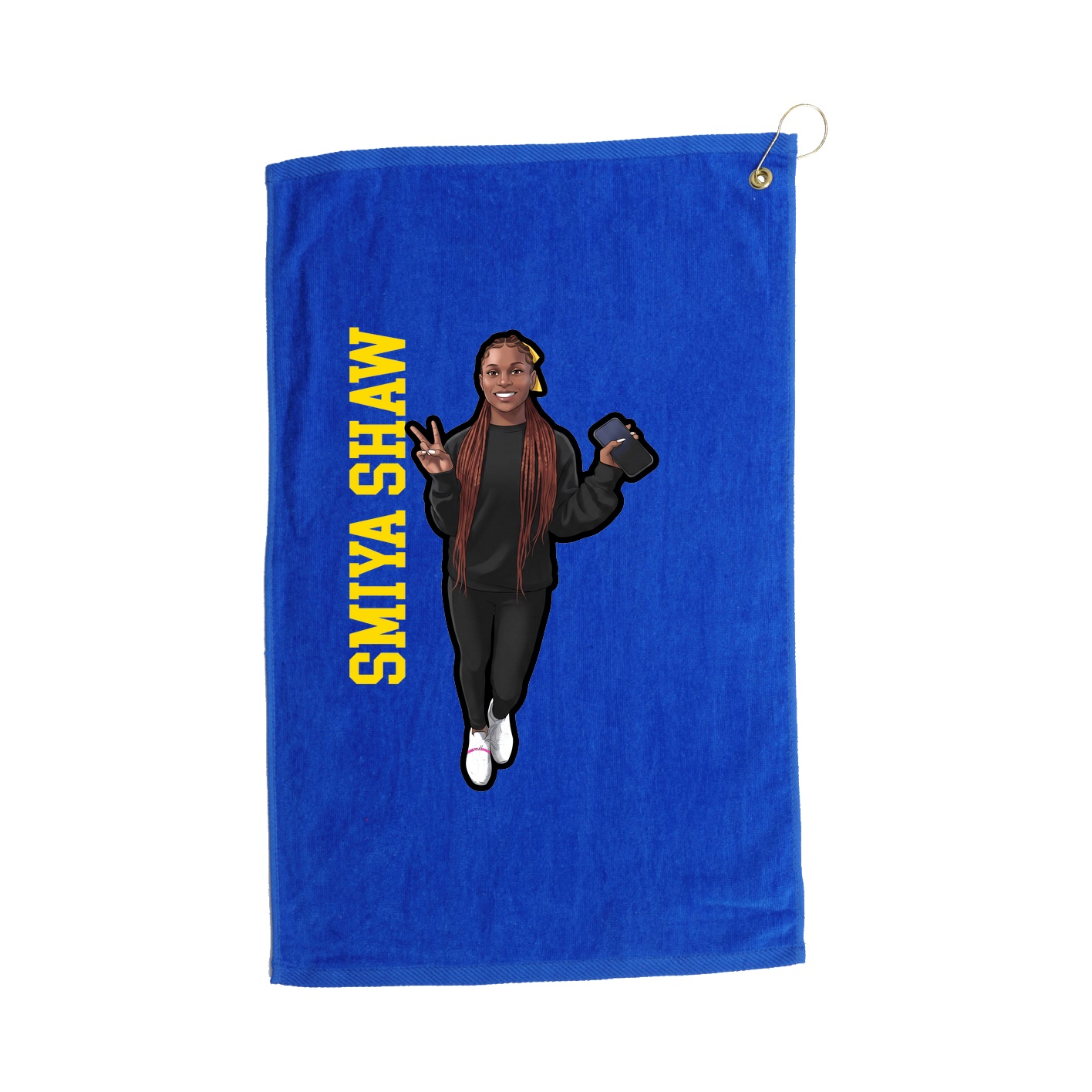Golf Towel — Name Vertical in Royal