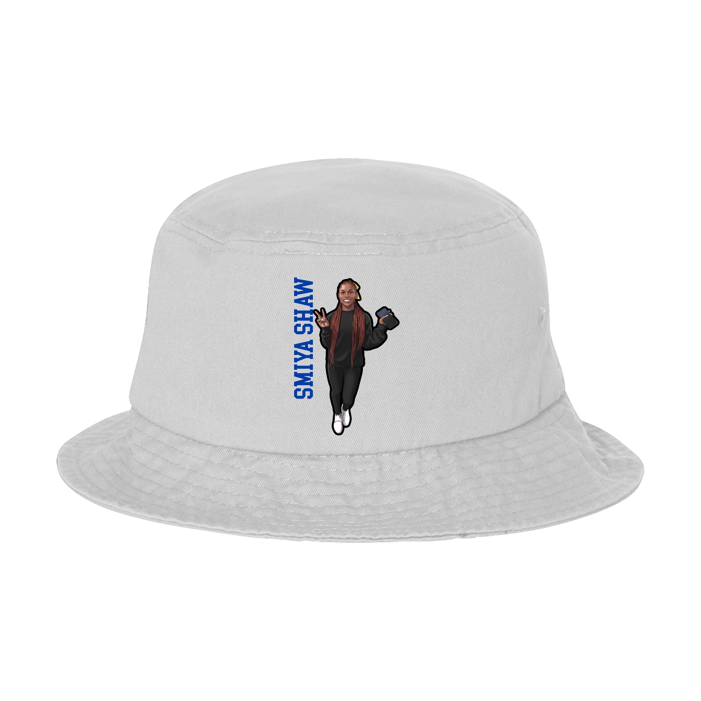 Bucket Cap — Name Vertical in White