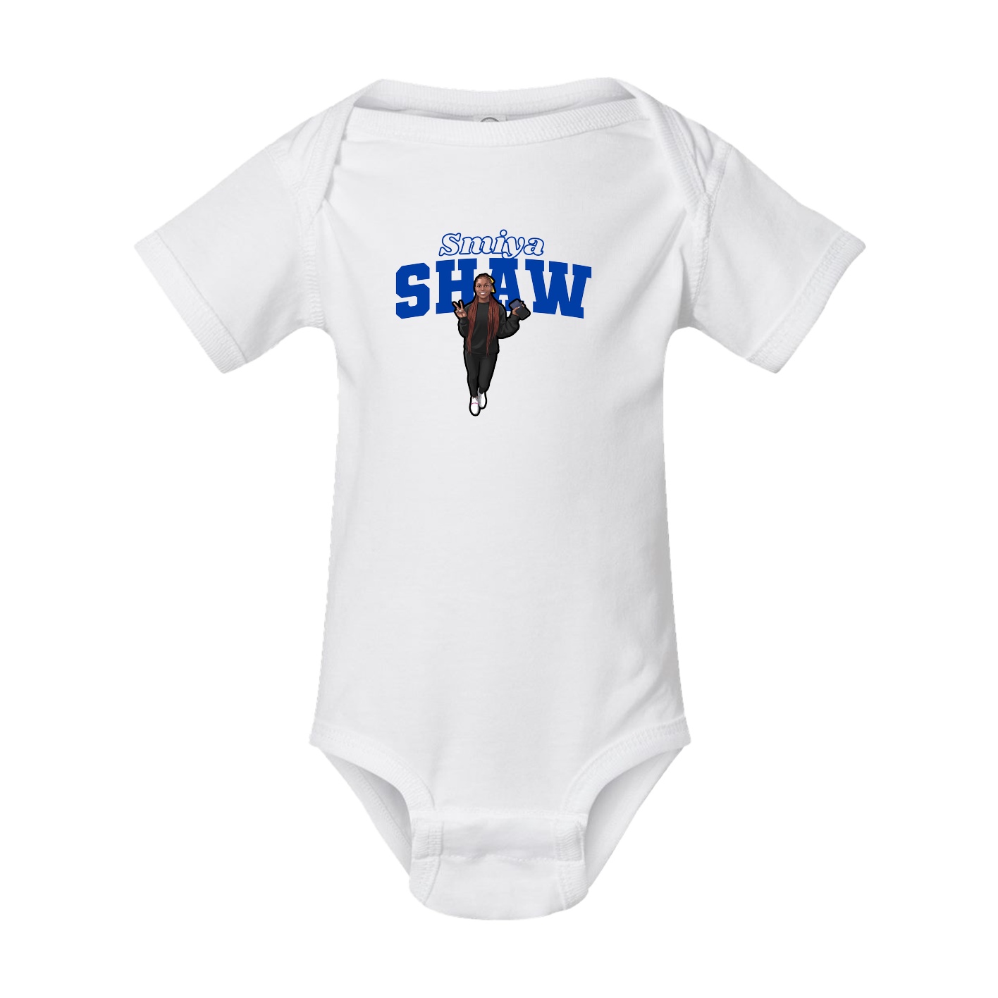 Baby Onesie — Name Arch in White