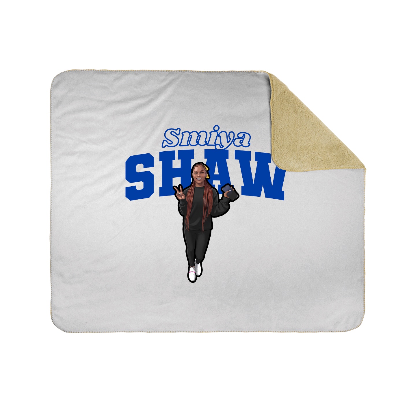 Throw Blanket — Name Arch in White
